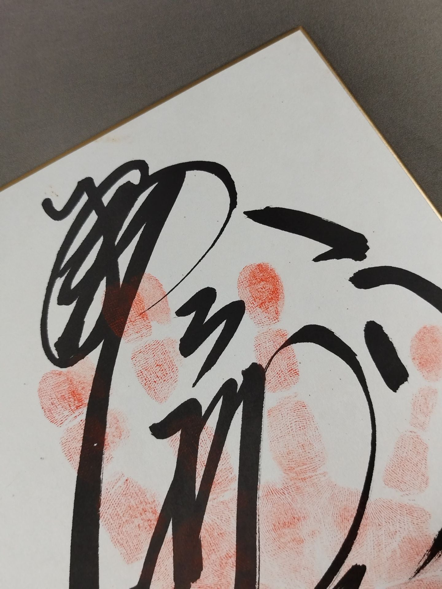 With handprint