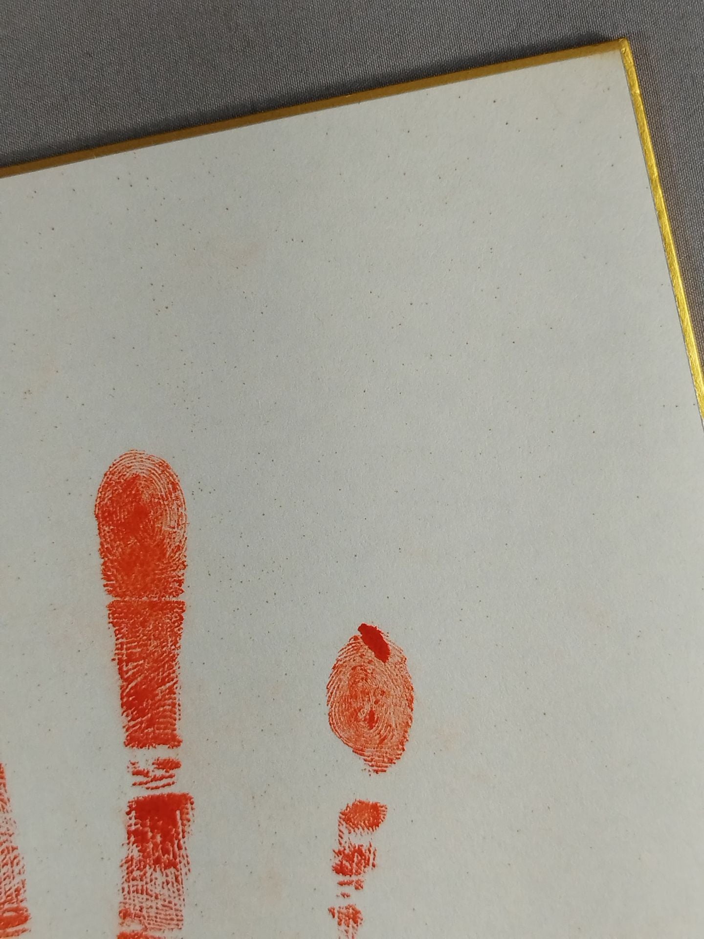 With handprint