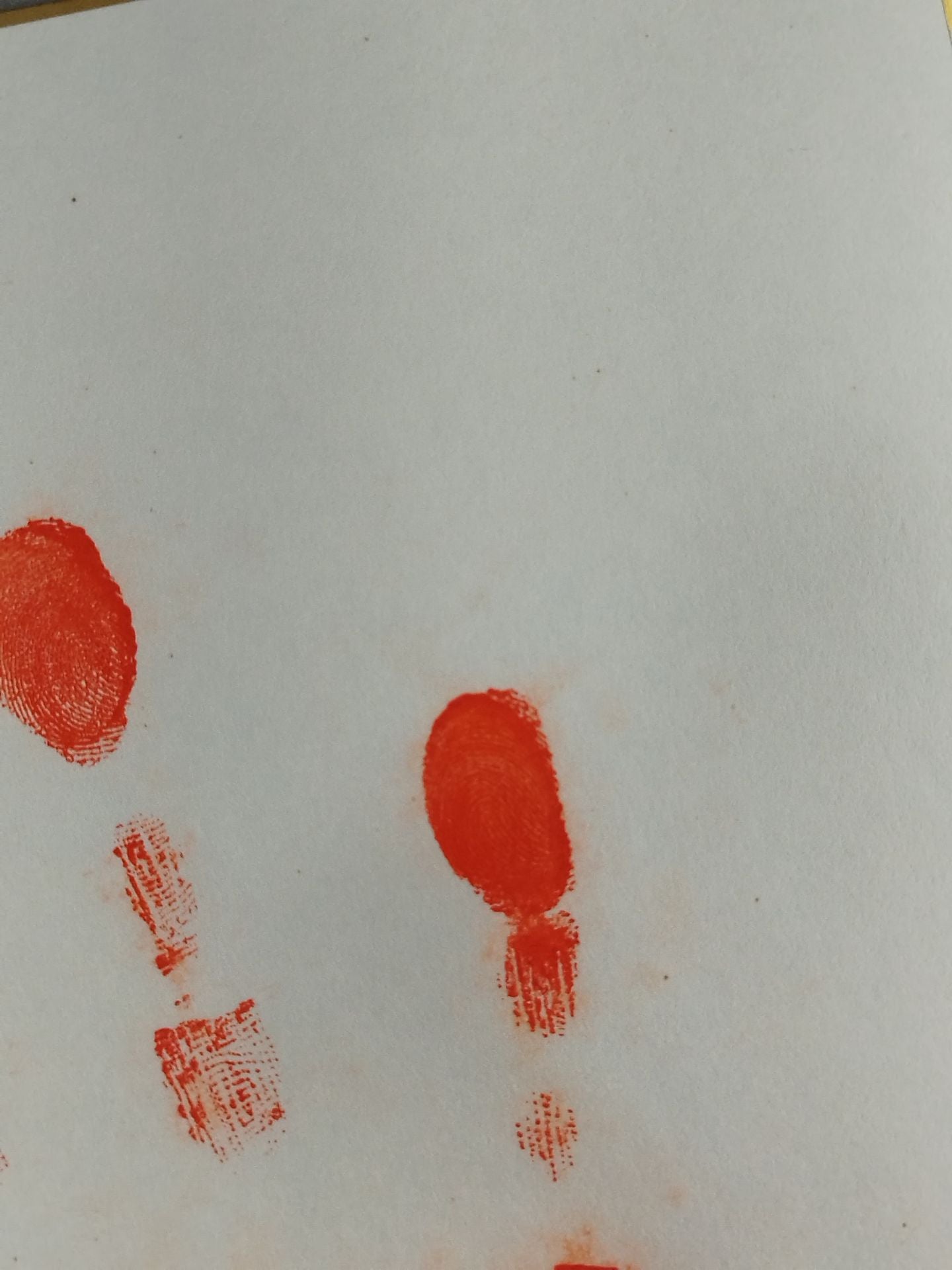 With handprint