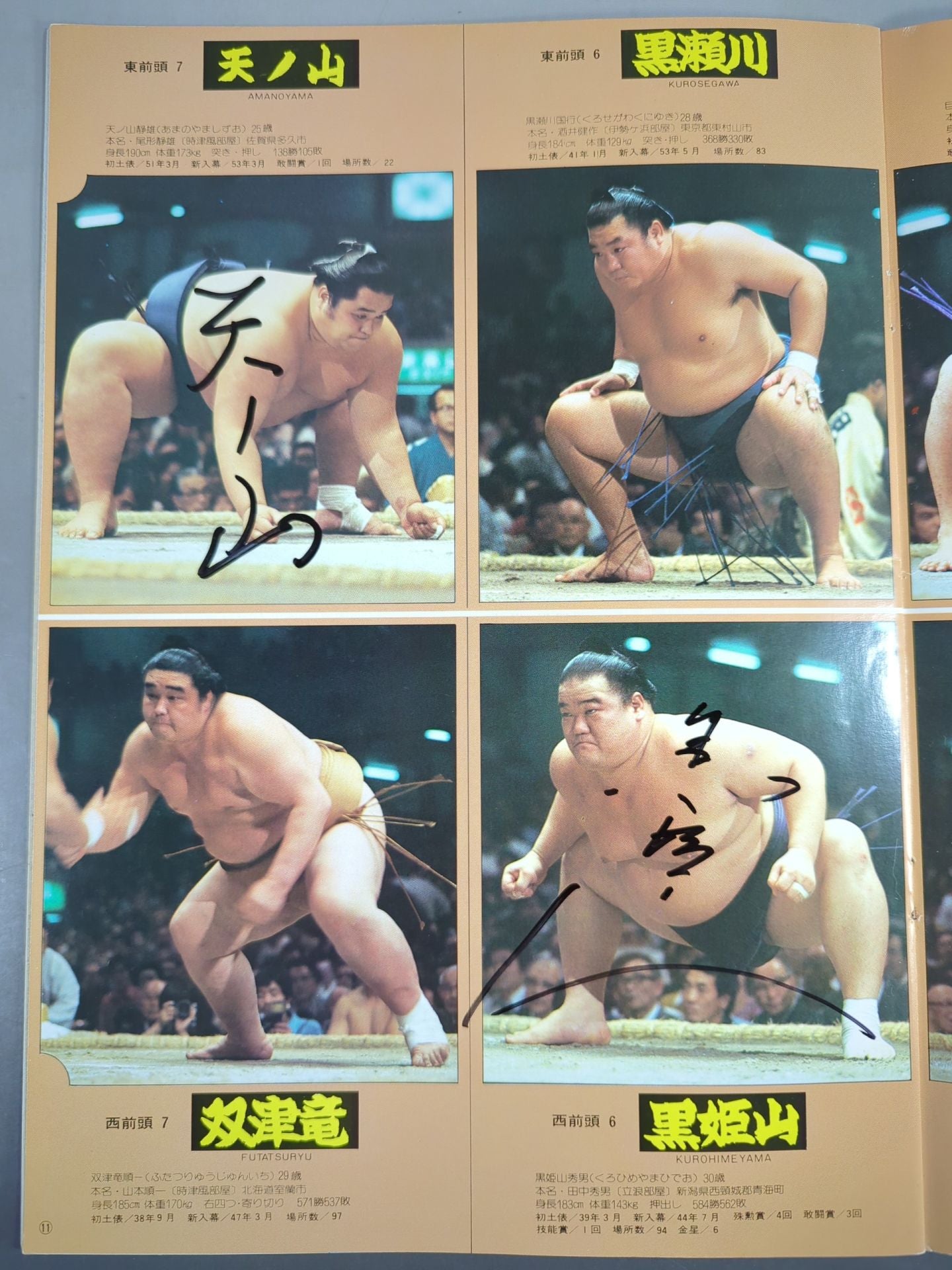 【6名直筆サイン入り】大相撲九月場所(1979年)
