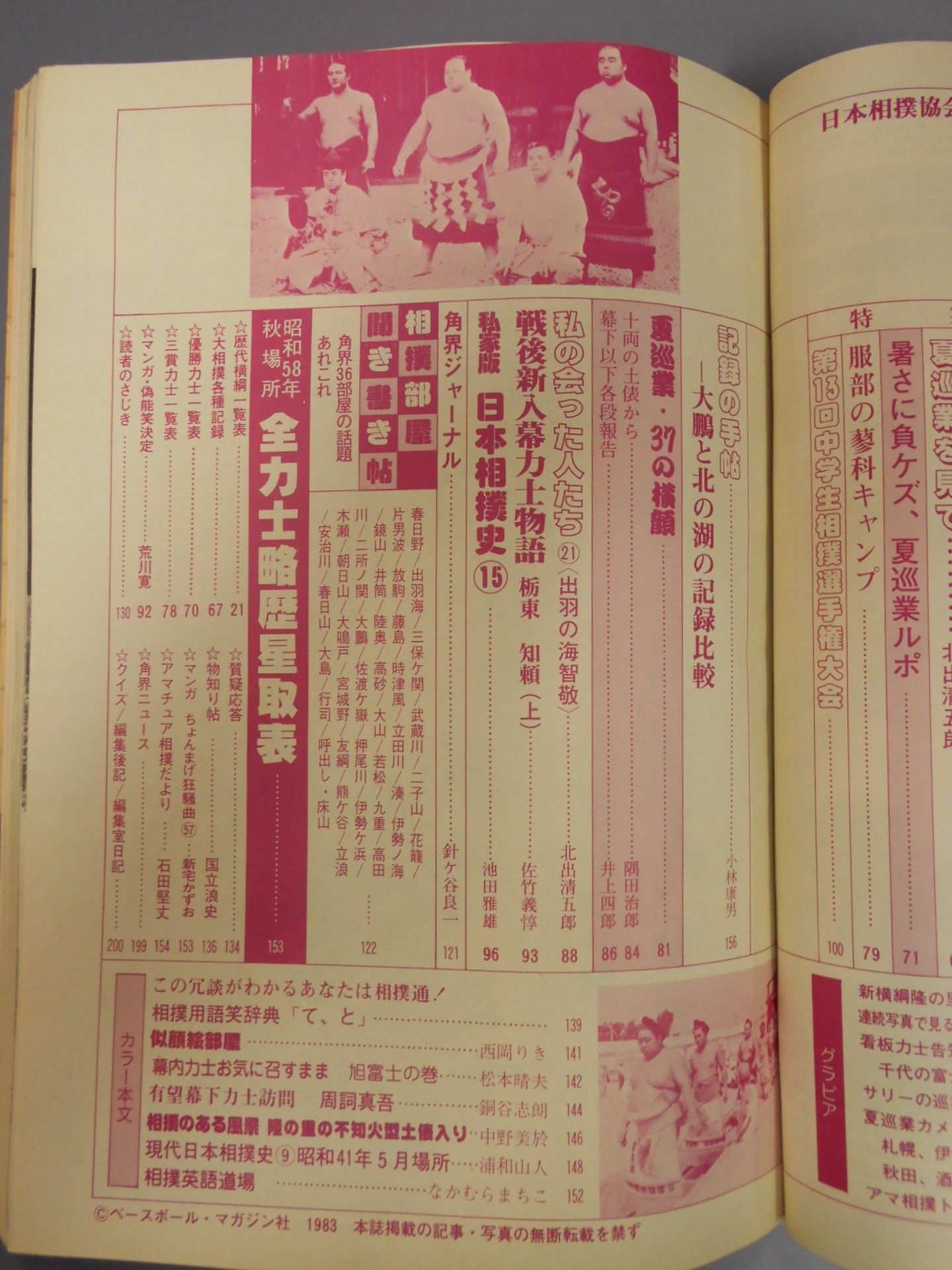 相撲 1983年9月号