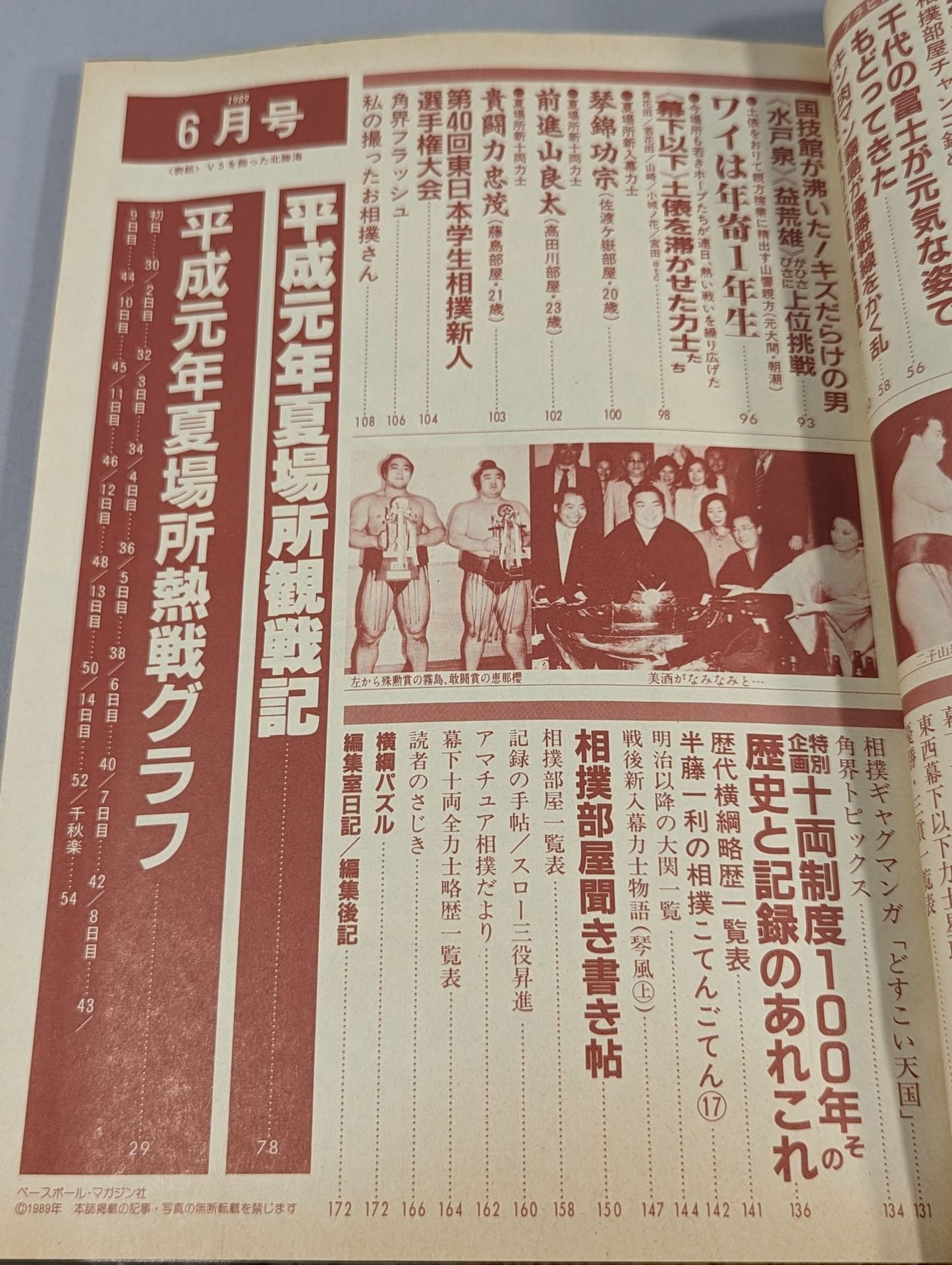 相撲 1989年6月号