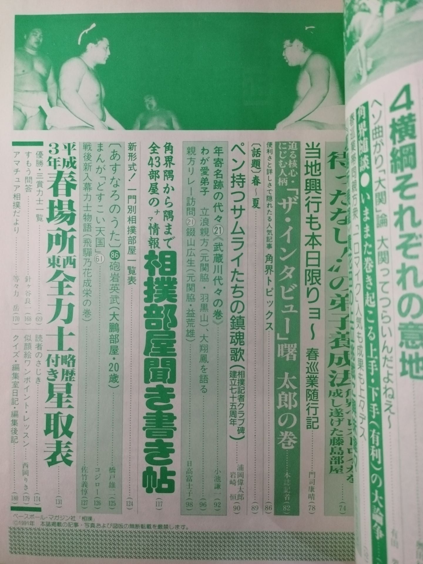 相撲 1991年5月号