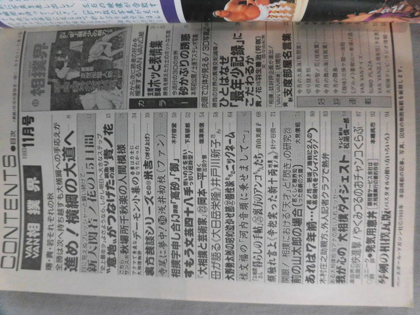 VANVAN相撲界 1993年11月号