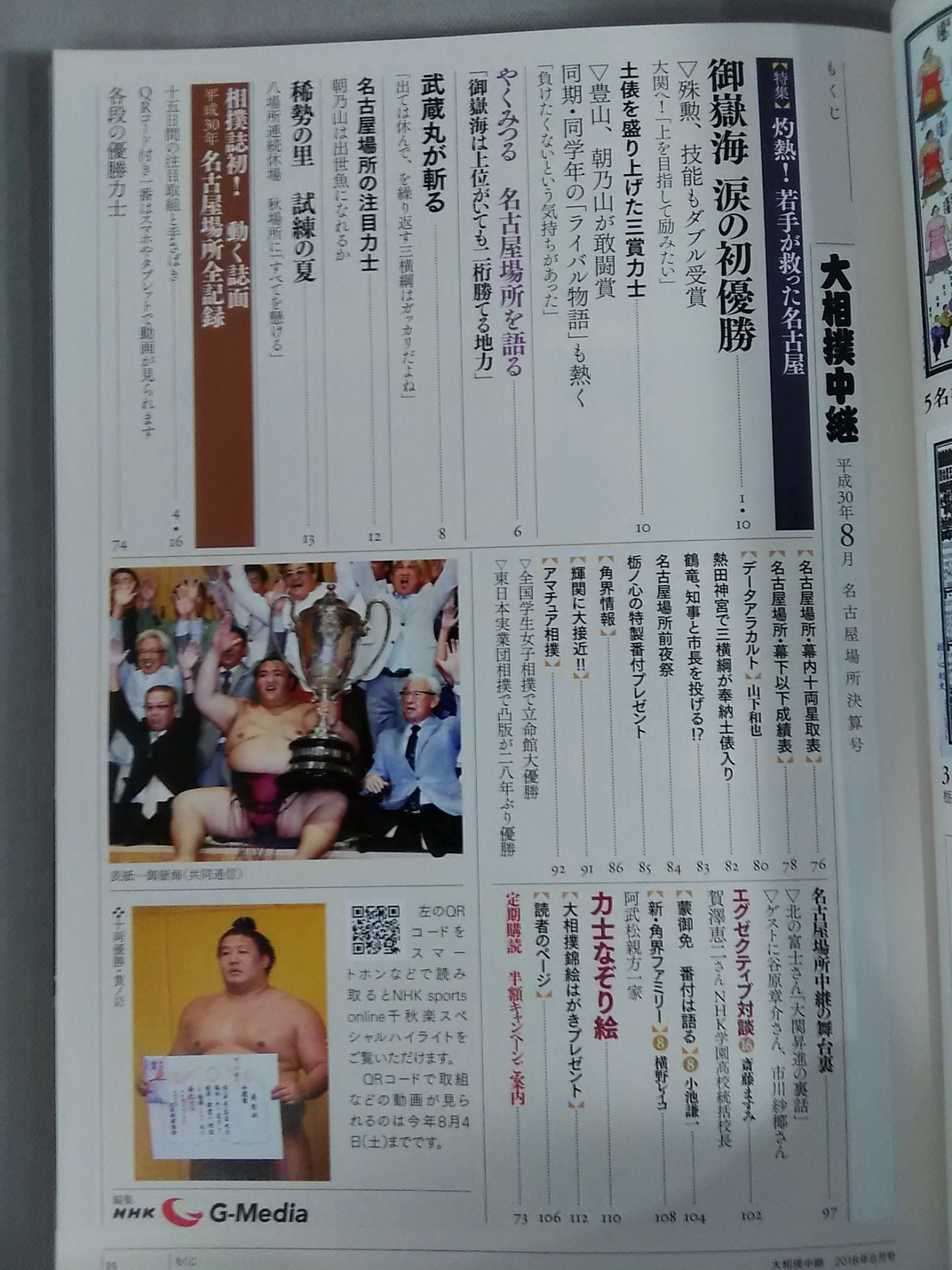 大相撲中継 平成30年名古屋場所決算号
