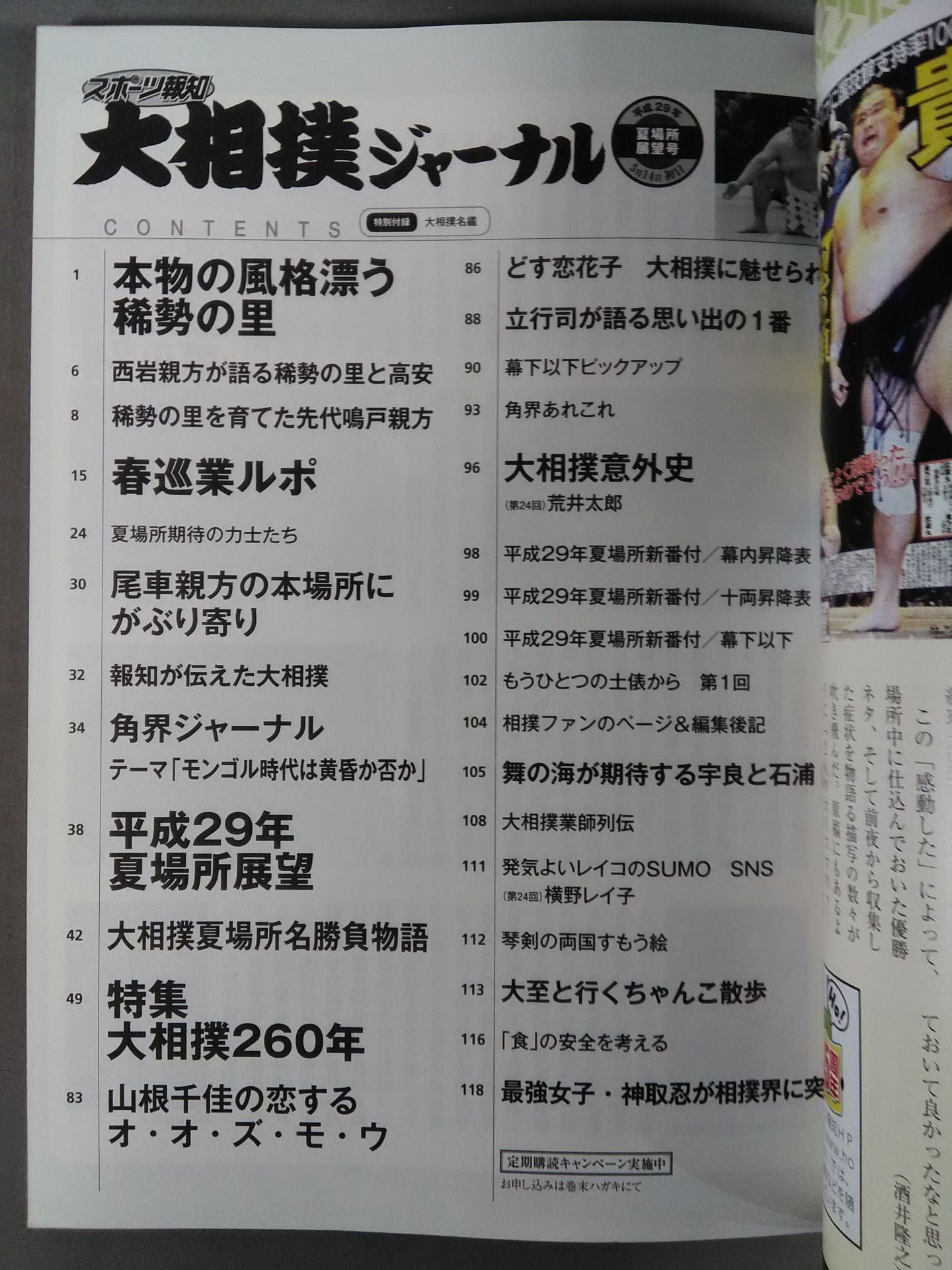 大相撲ジャーナル 平成29年夏場所展望号