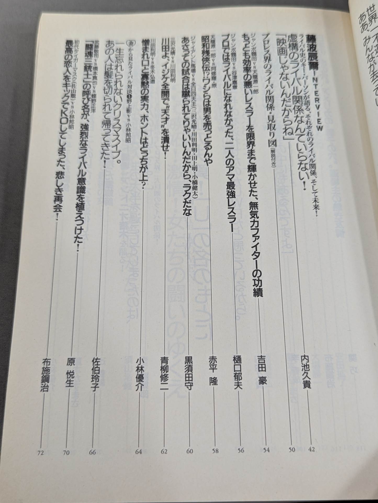 別冊宝島259 プロレスライバル読本 完全保存版!リングを揺るがす、愛と憎しみの闘い!