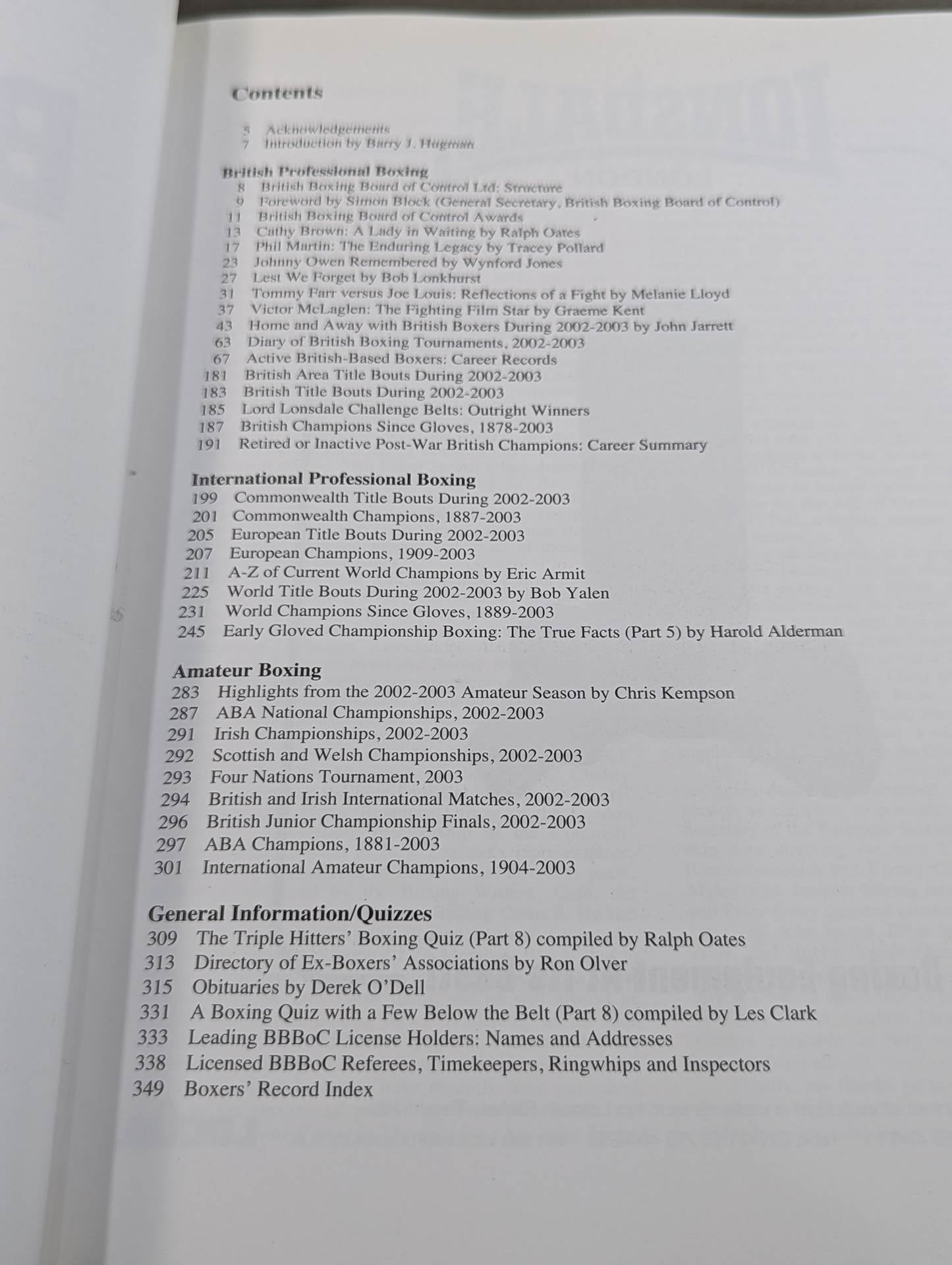 The British Boxing Board of Control Yearbook 2004