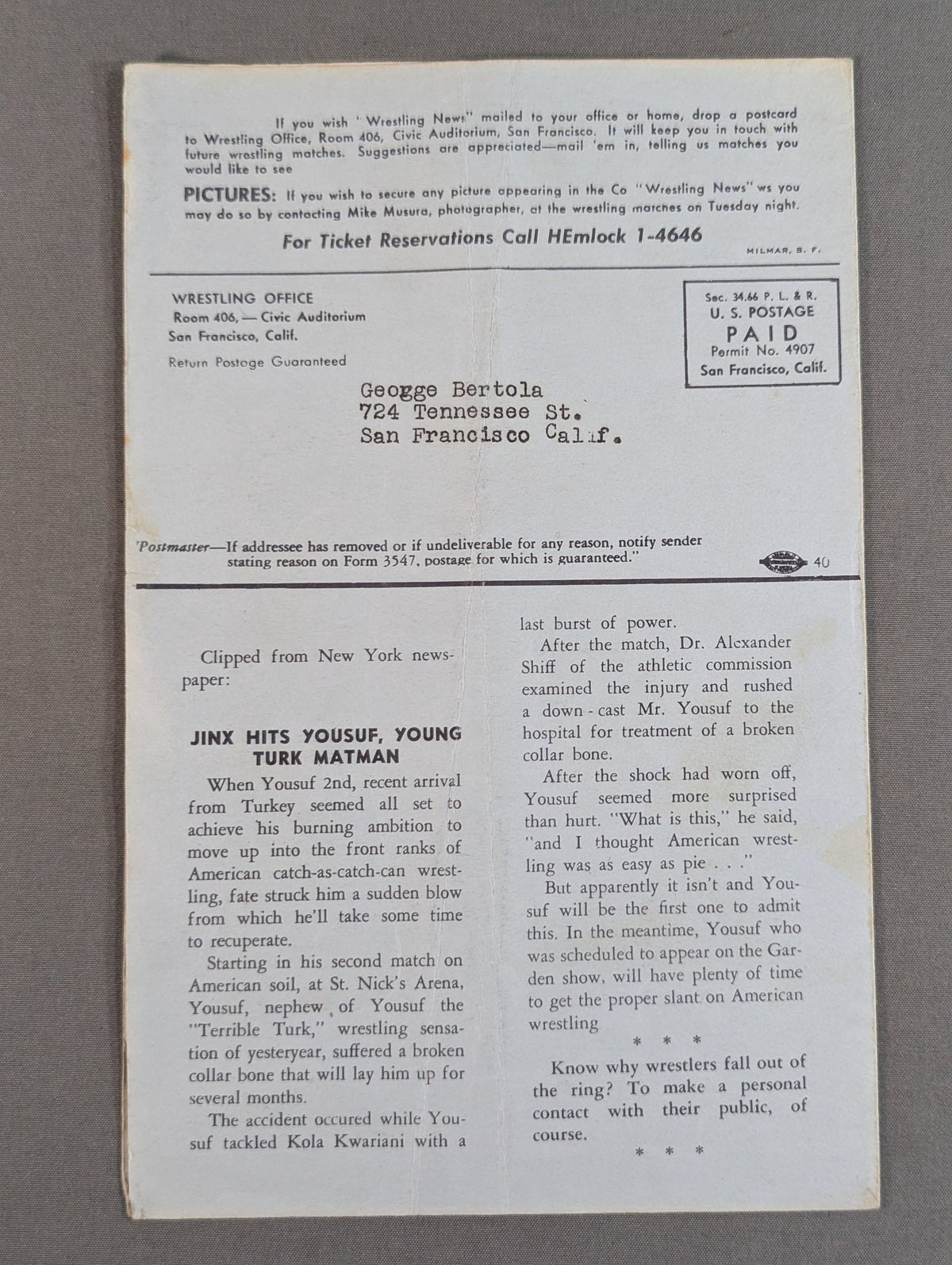 West Coast WRESTLING NEWS(1950.4.11)