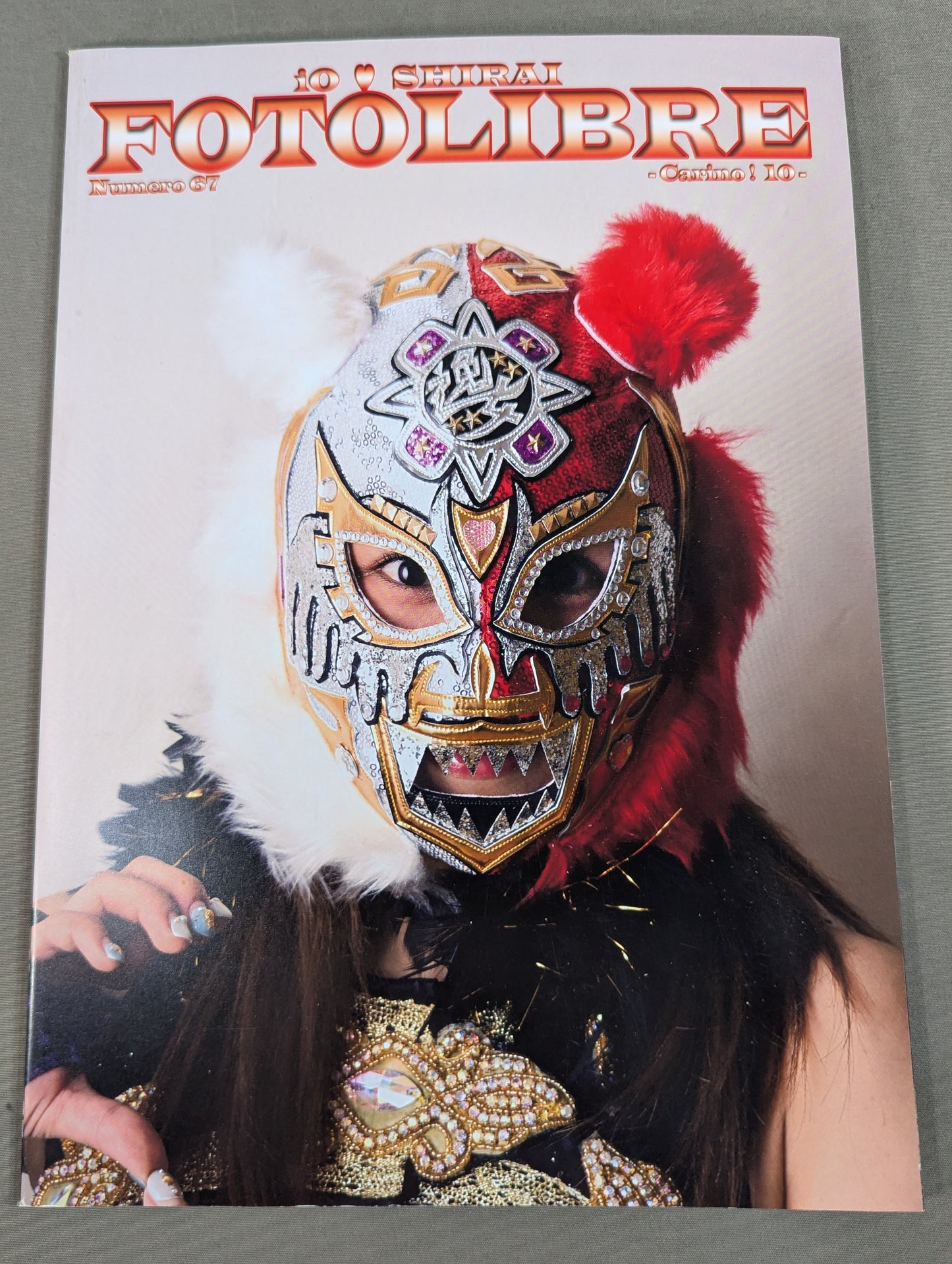 [Io Shirai (Iyo Sky) hand signed autograph 】FOTOLIBRE de Mascara Numero.67