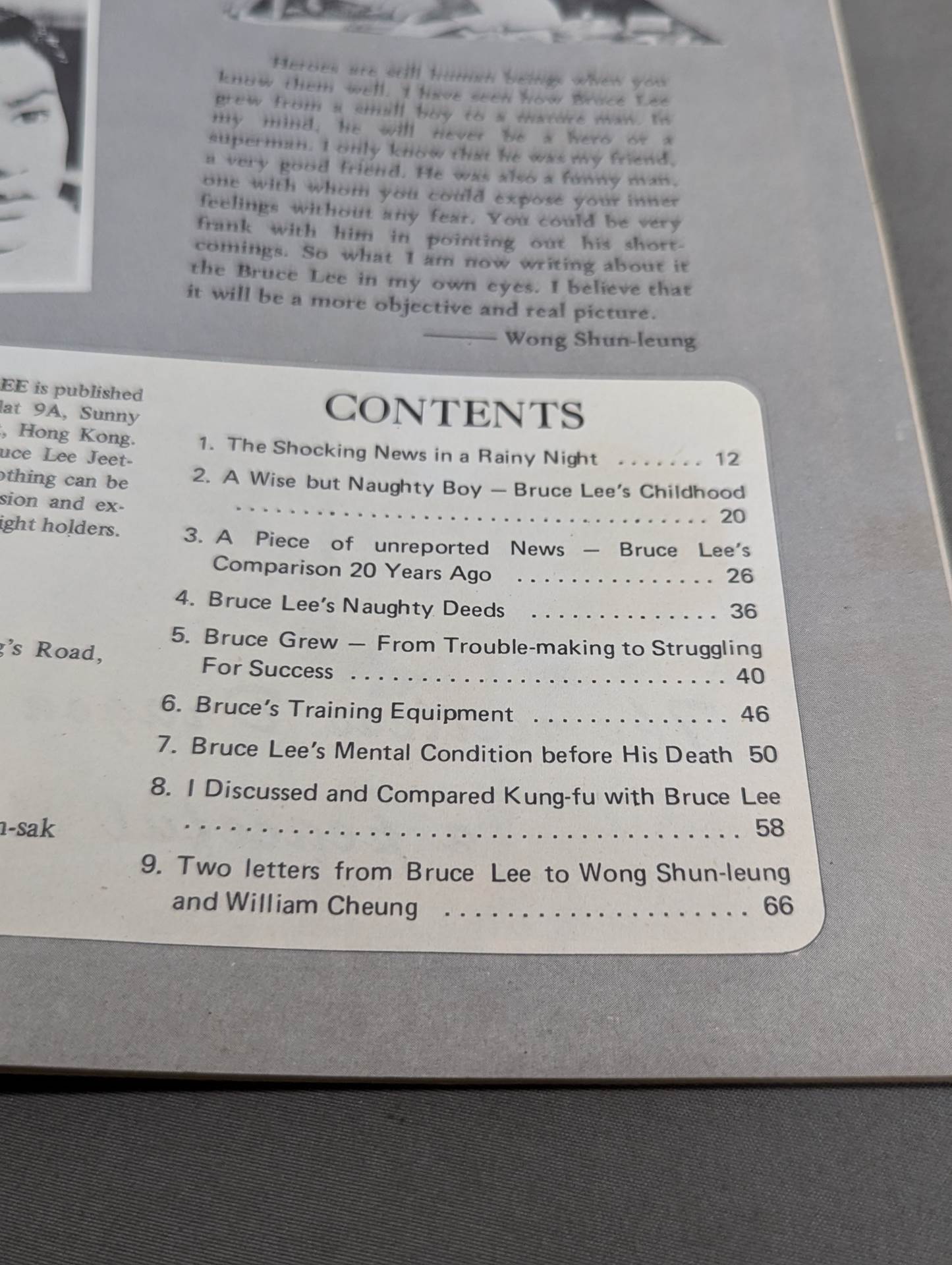 REMINISCENCE OF BRUCE LEE