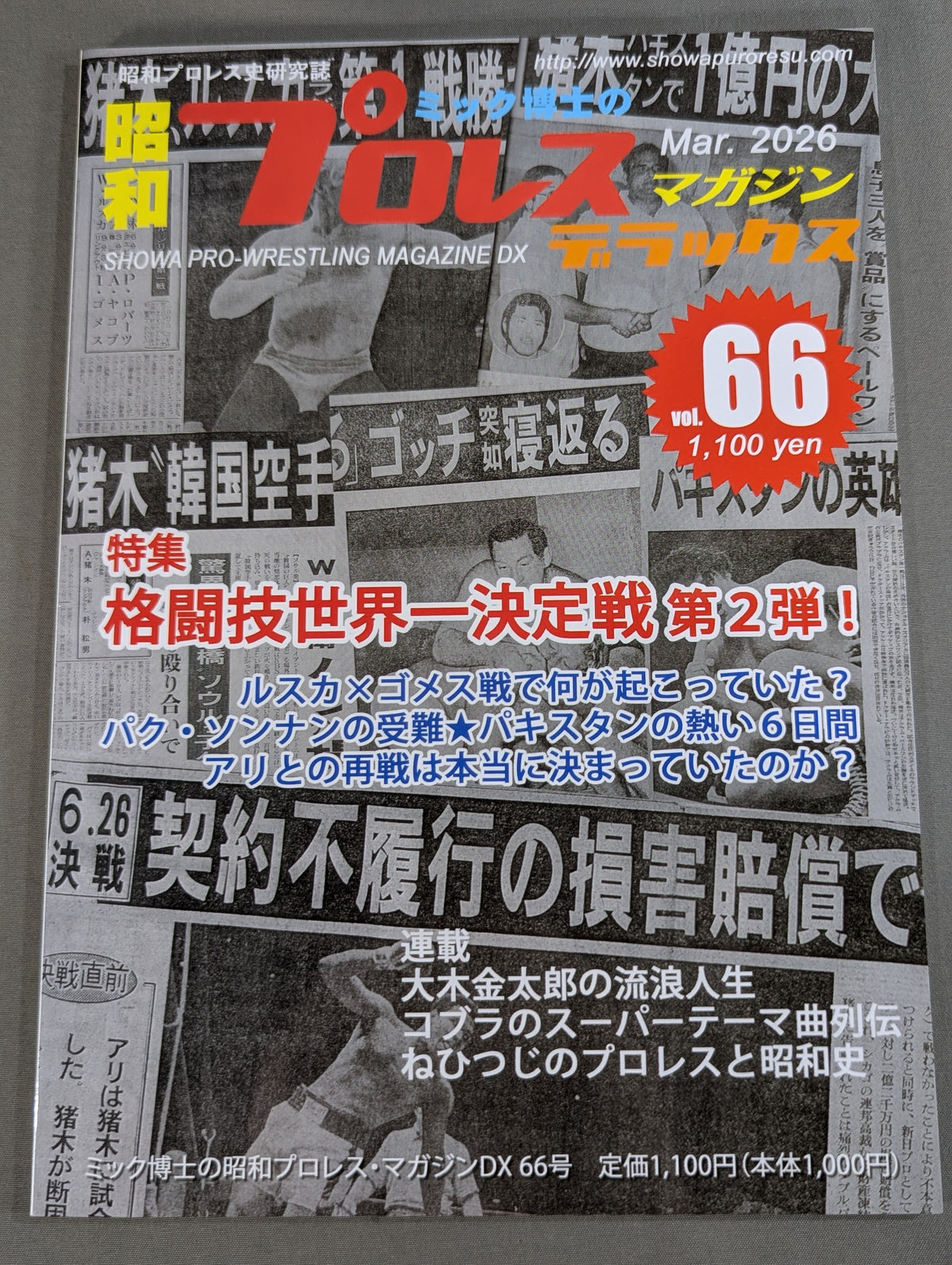 ミック博士の昭和プロレスマガジン・デラックス 第66号 ★特集「格闘技世界一決定戦」第2弾★