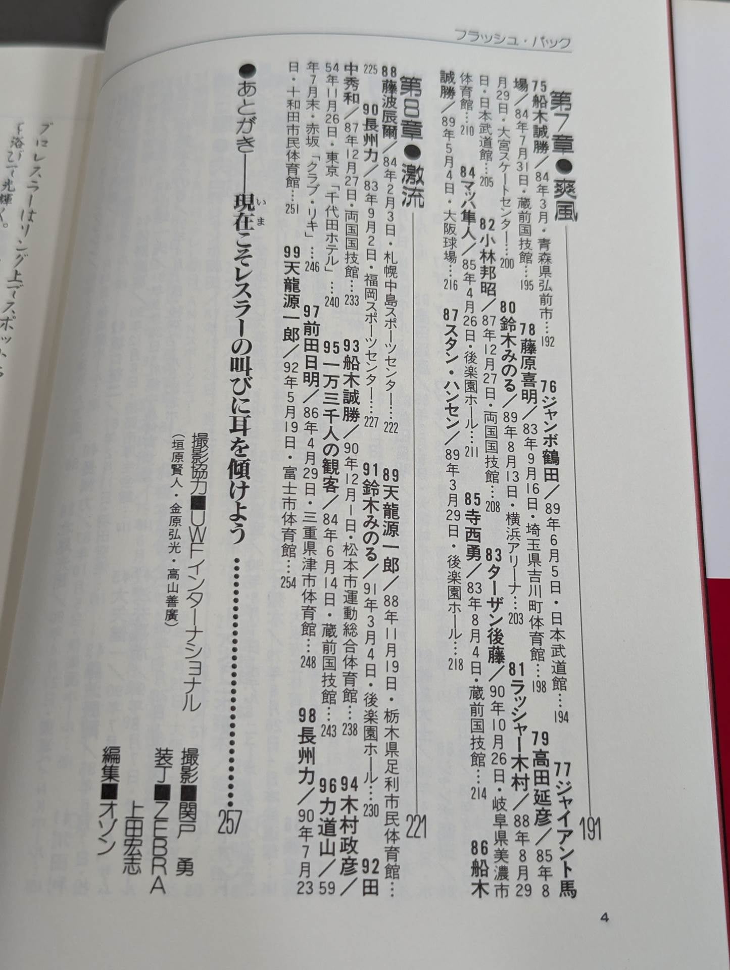 プロレスラー激白コメント99! フラッシュ・バック