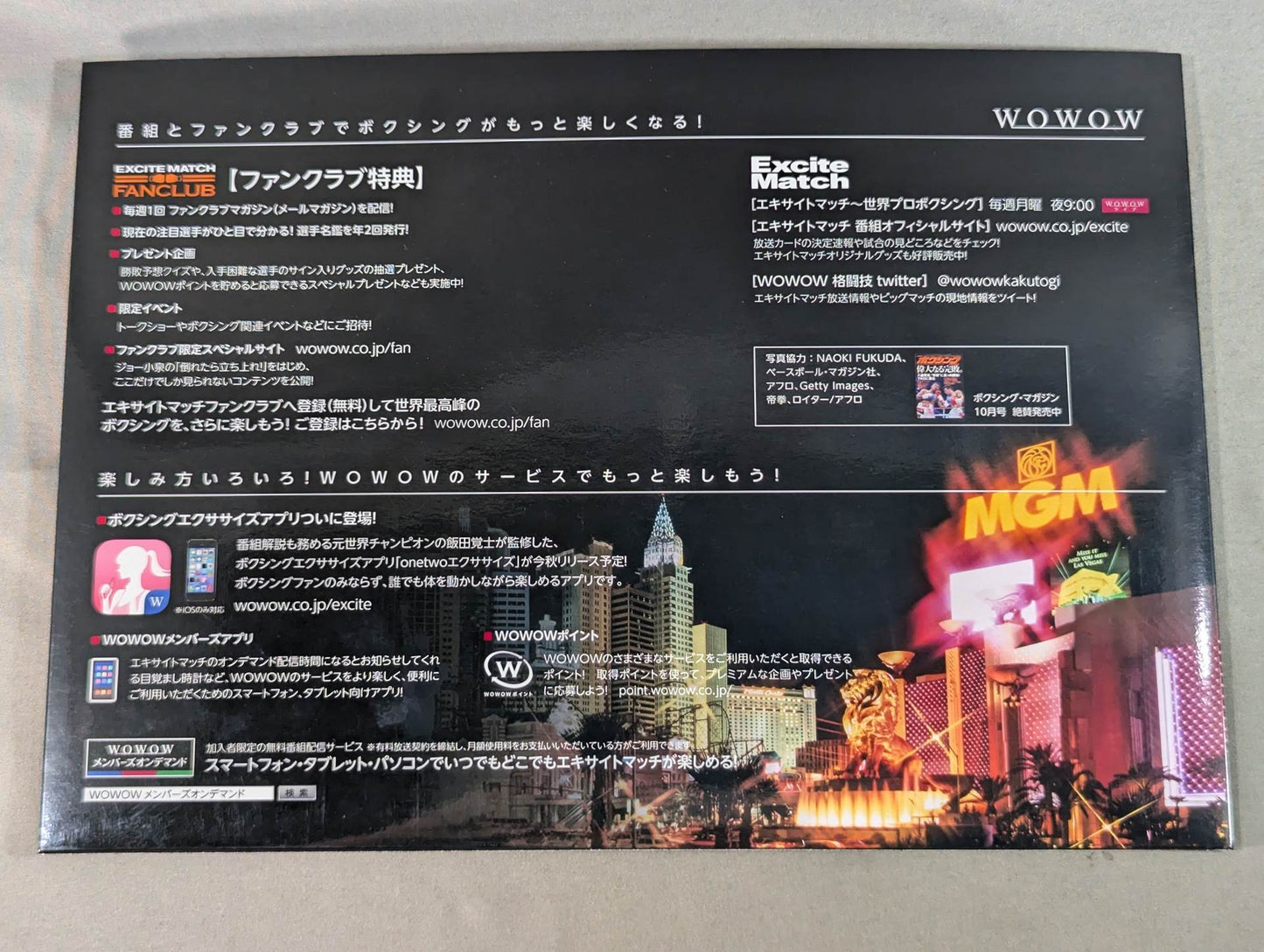 WOWOW Excite Match 注目選手名鑑 2014年秋号