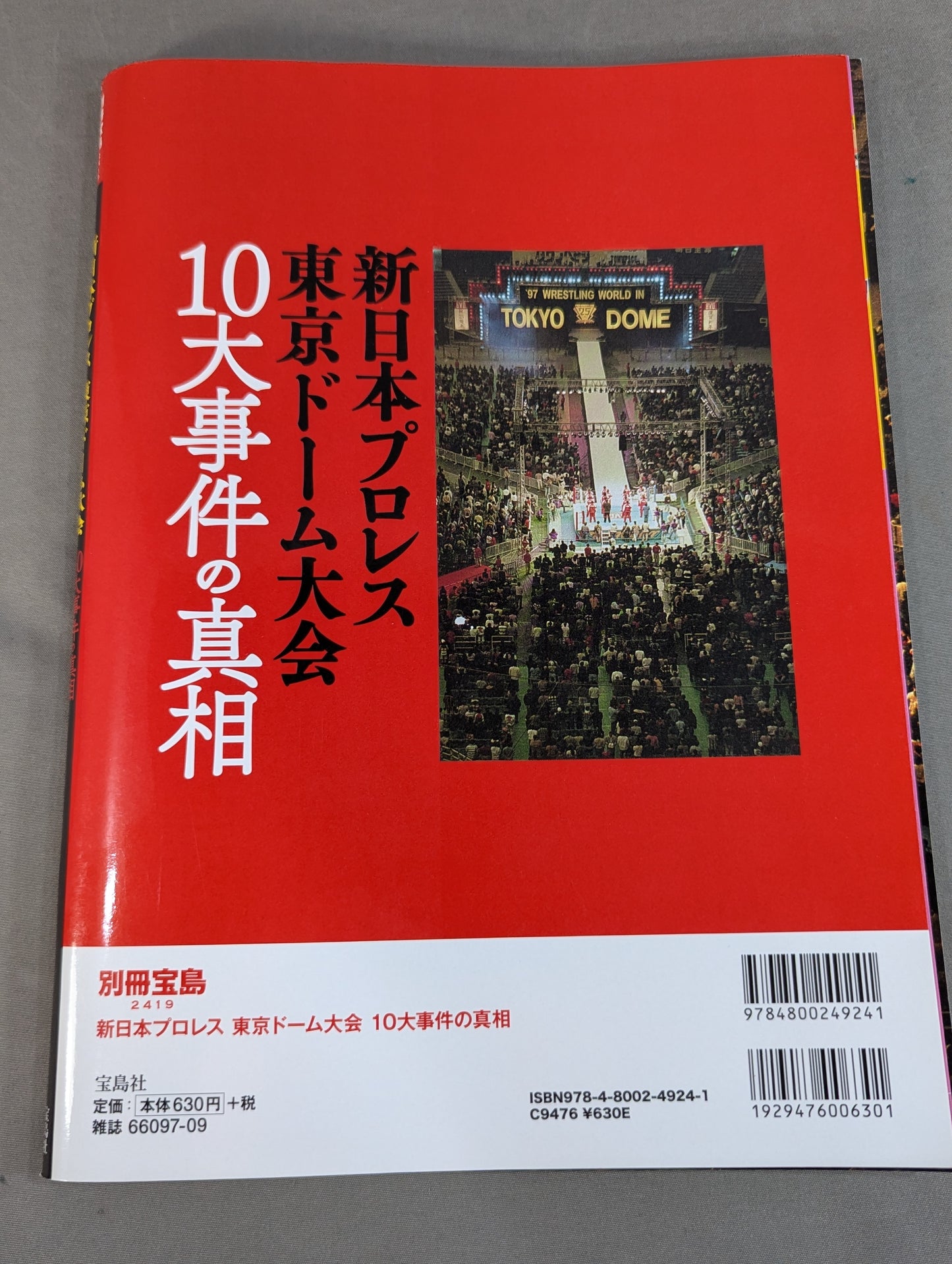 Bessatsu Takarajima 2419 New Japan Pro Wrestling Tokyo Dome Tournament The Truth About 10 Major Incidents