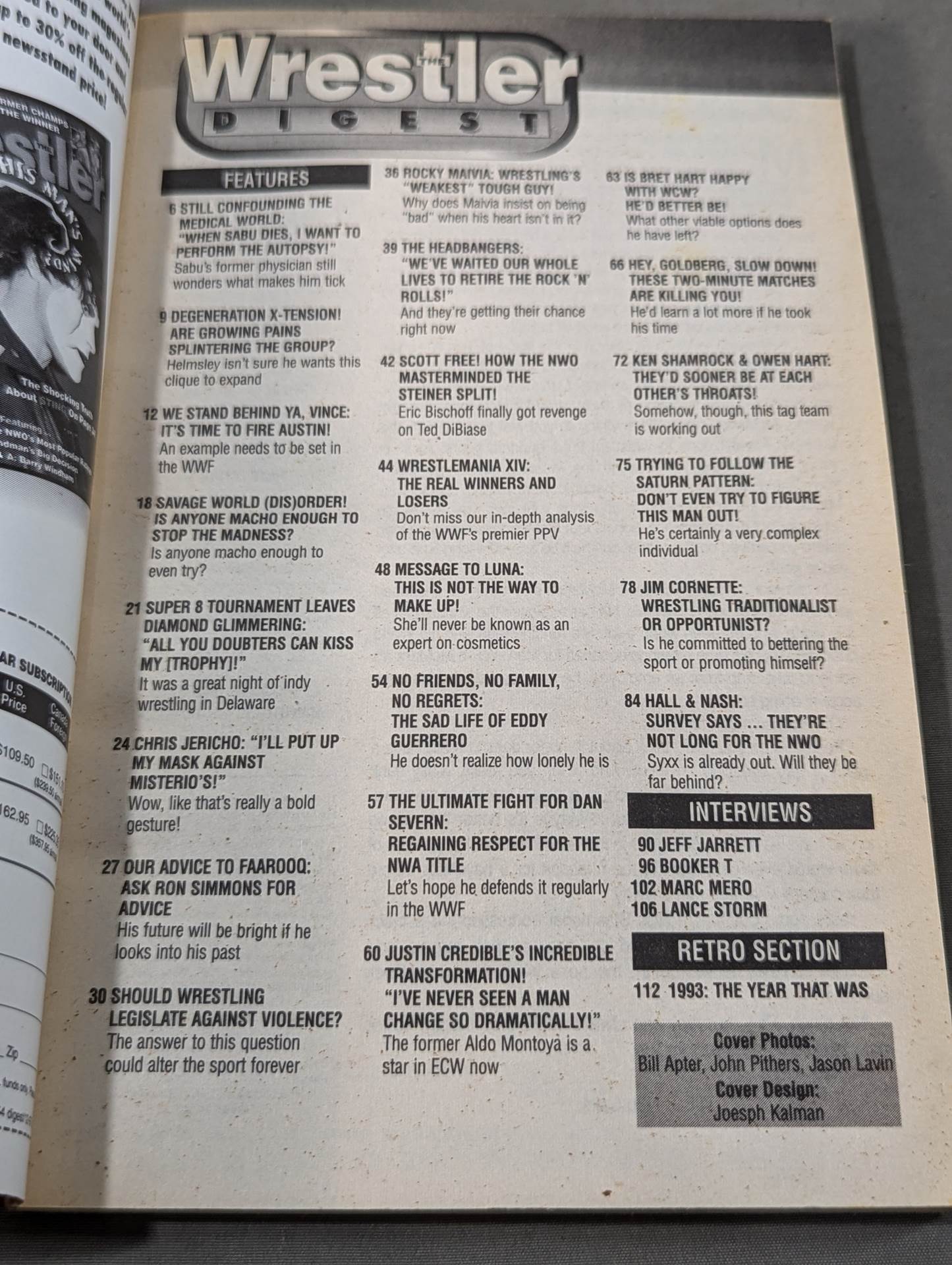 THE WRESTLER DIGEST FALL 1998