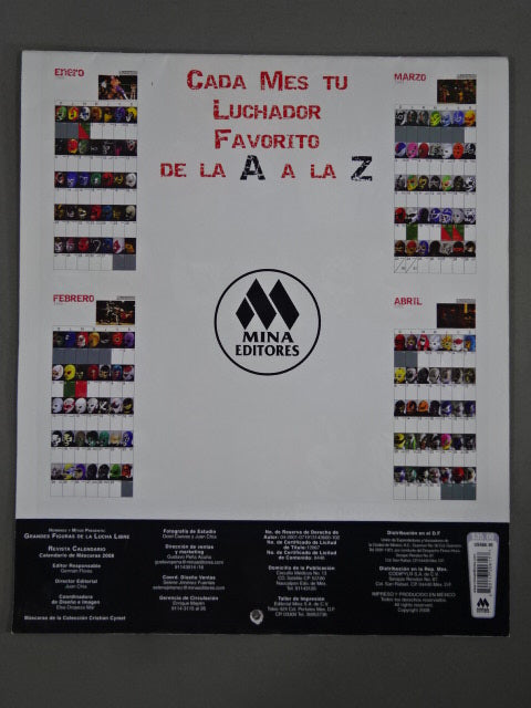 ★Enciclopedia de MASCARAS PRESENTA★ CALENDARIO DE MASCARAS 2008