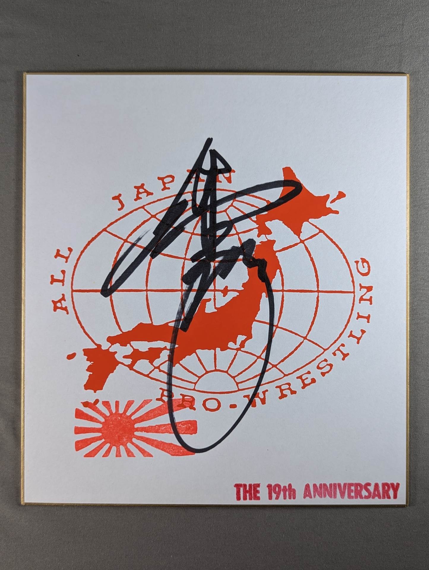 Tsuyoshi Kikuchi (All Japan Pro Wrestling ) 19th Anniversary Shikishi ( Autograph board ) )