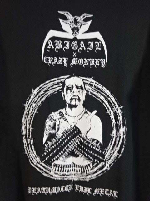 葛西純×ABIGAIL コラボTシャツ(クレイジーモンキーver. / ブラック×ホワイト)