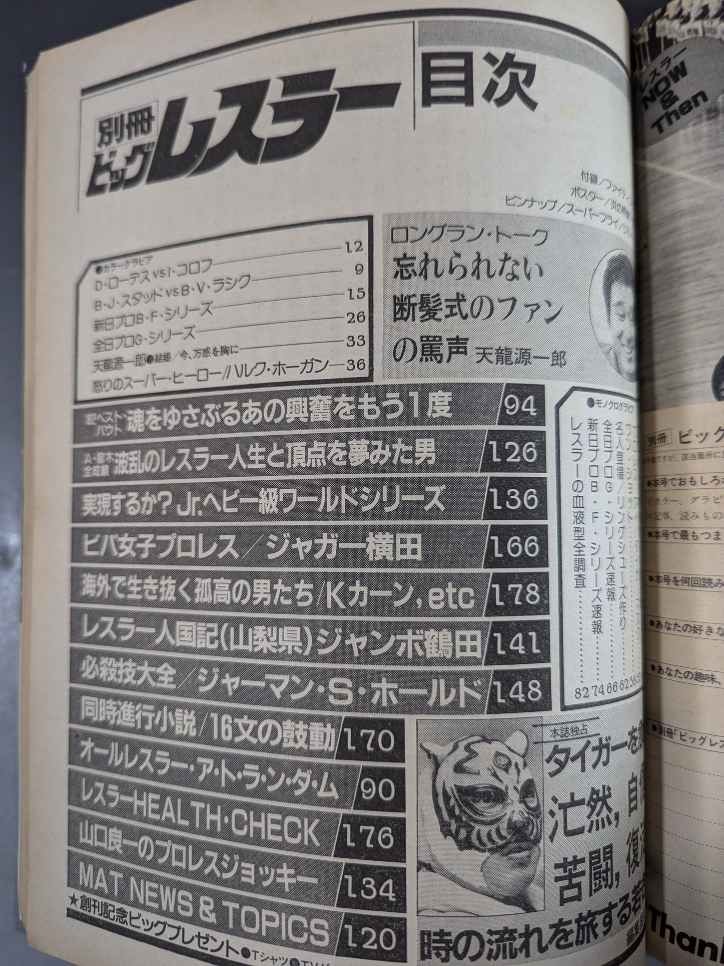 Big Wrestler Monthly November 1982 Supplement First Issue