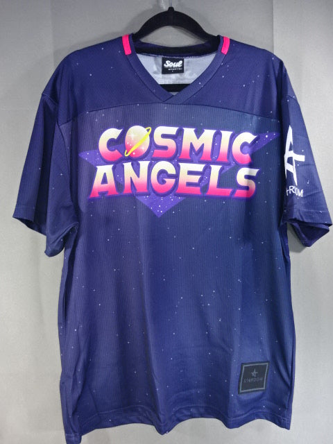 COSMIC ANGELS ドライメッシュ ユニットTシャツ(ネイビー)