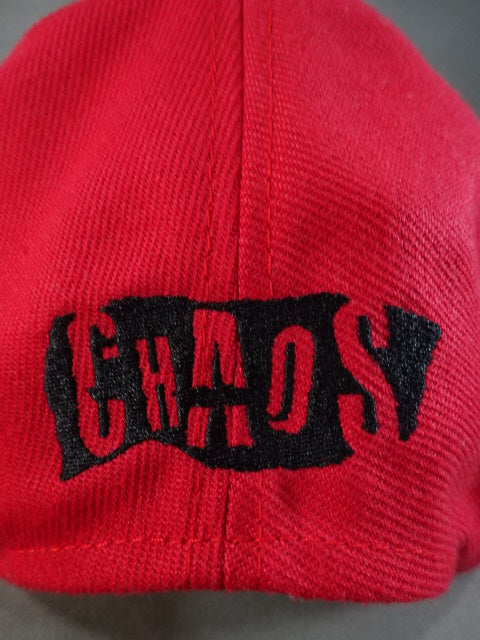 ★後藤洋央紀&バレッタ 直筆サイン入り★ CHAOS フラットブリムキャップ(レッド×ブラック)
