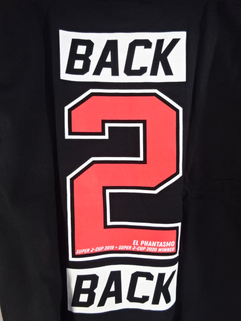 エル・ファンタズモ「HDBNG CLUB BACK-TO-BACK」Tシャツ(ブラック×レッド)