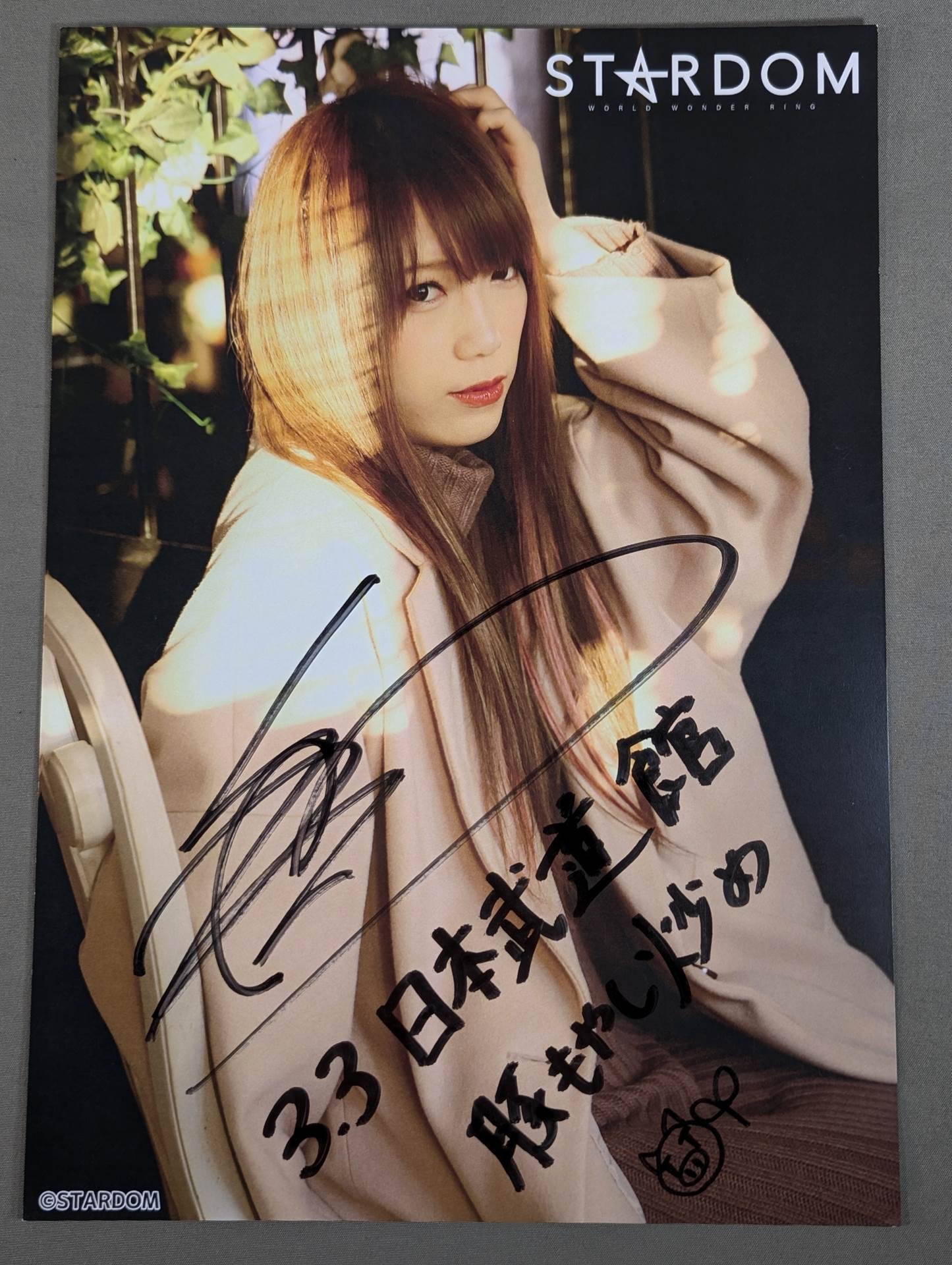 鹿島沙希 直筆サイン入り スターダムポートレート(G-9)