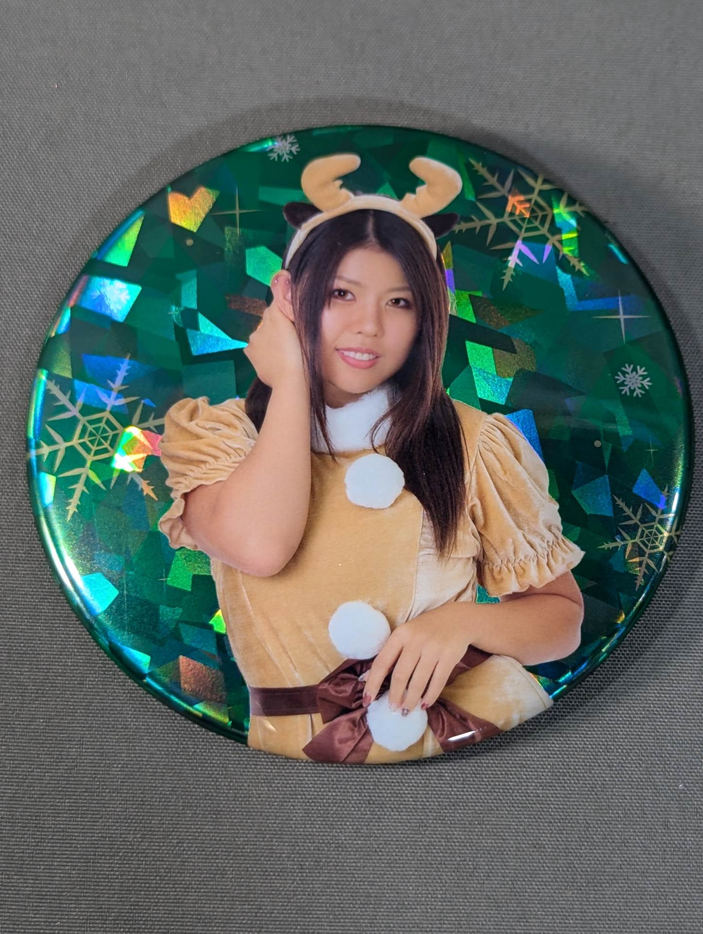 Hazuki Christmas Hologram Random PinBack button