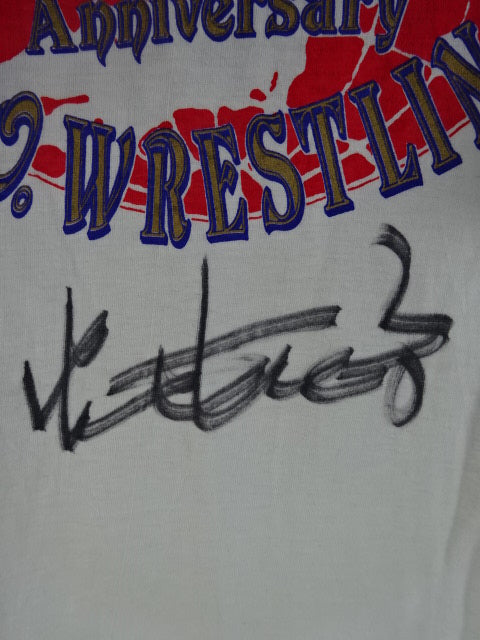 【Giant Baba hand signed autograph 】ALL JAPAN PRO. Wrestling 20th Anniversary T-shirt