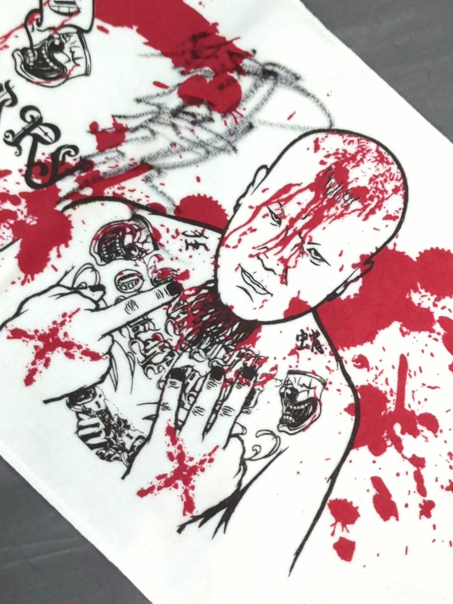 【hand signed autograph】 Yusaku Ito "#最初から血まみれ" Face Towel