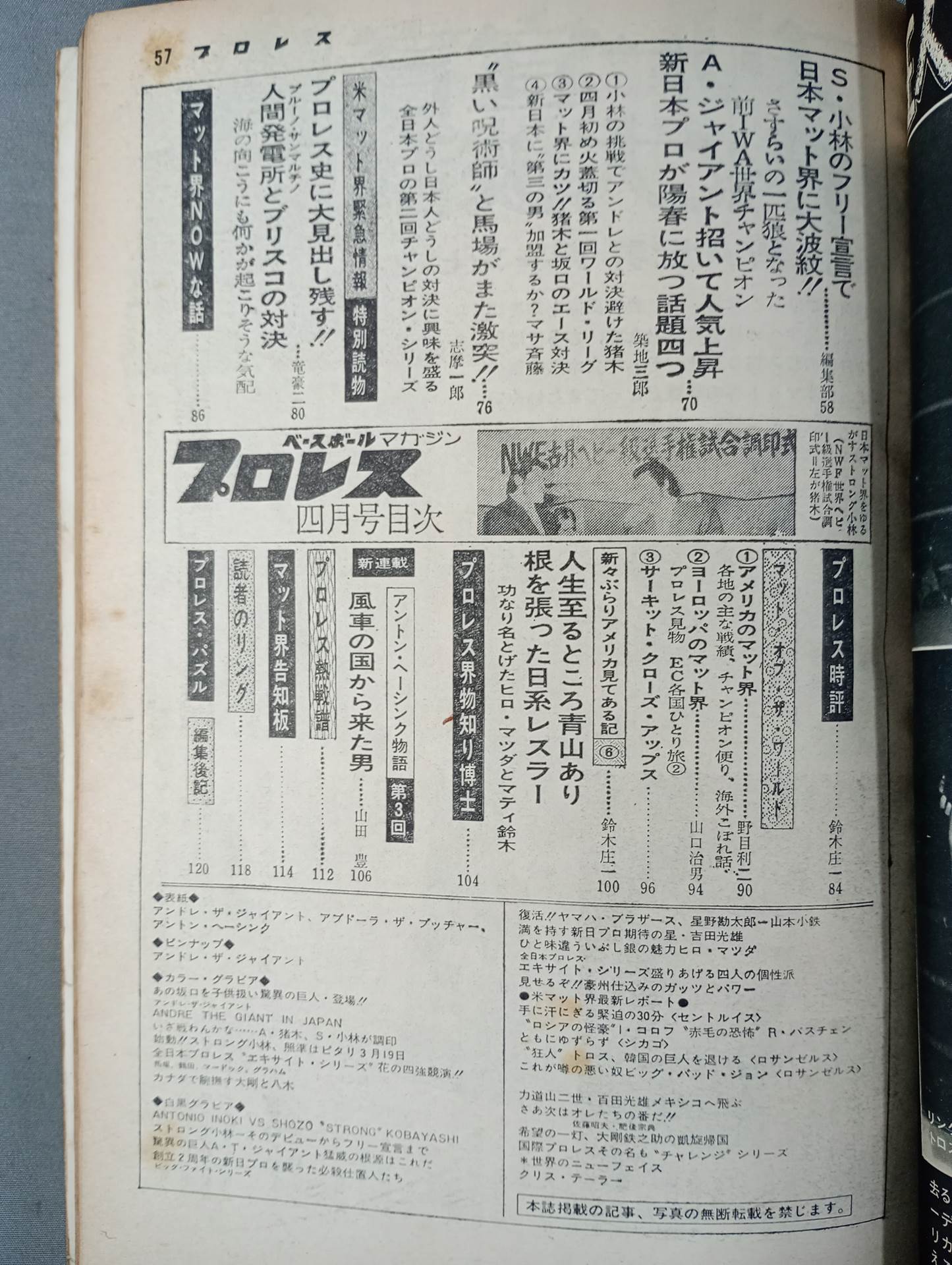 月刊プロレス 1974年4月号