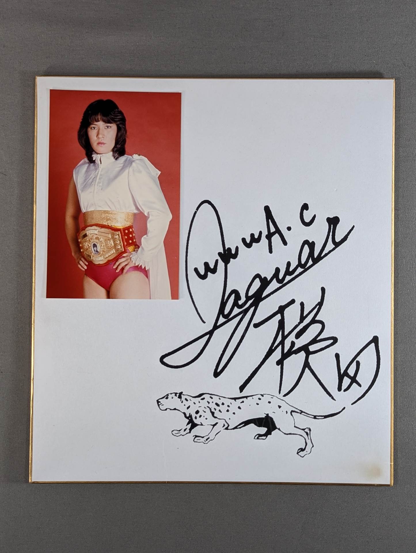 ジャガー横田(プリントサイン・ブロマイド貼付)