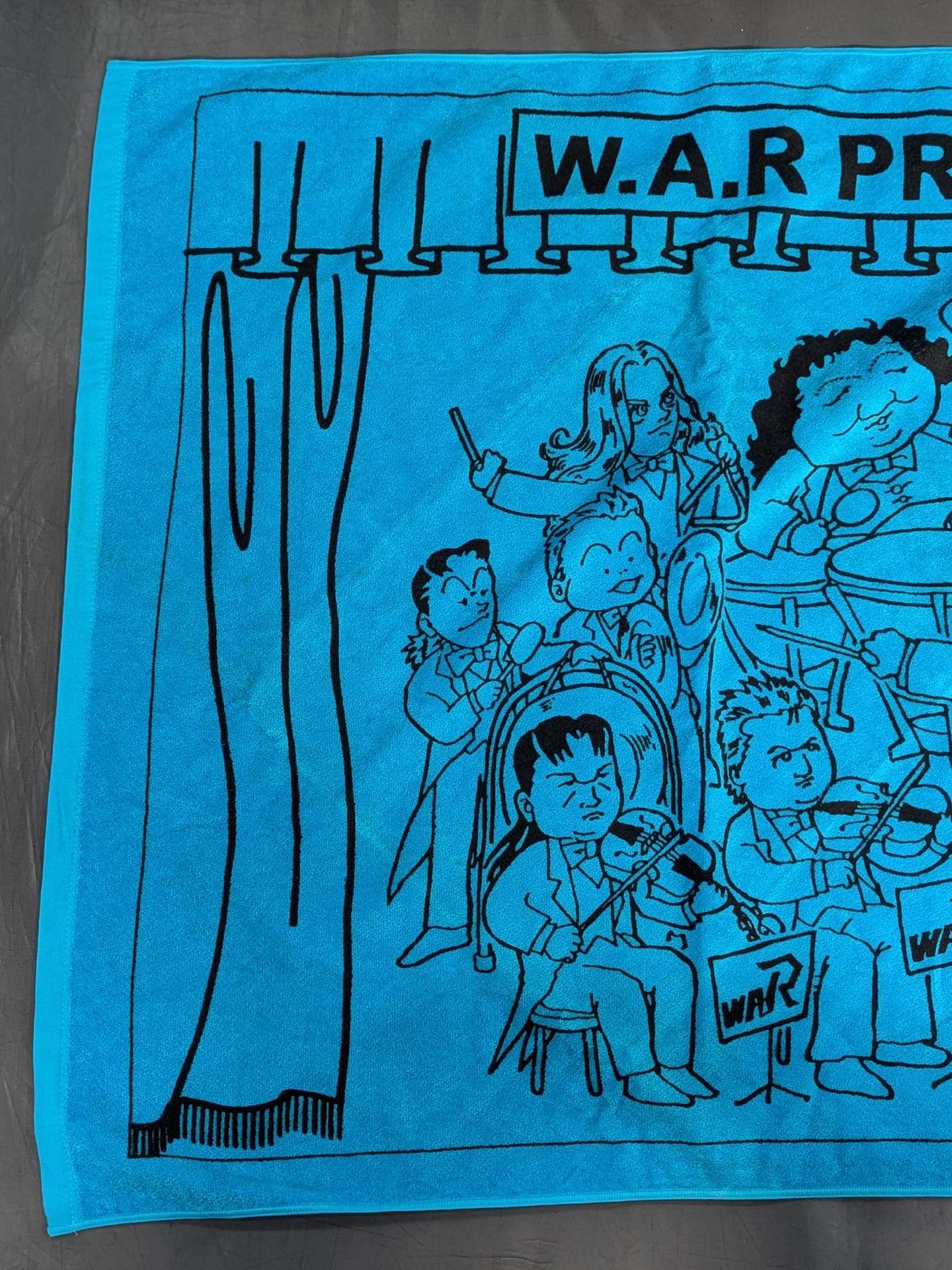 WAR イラスト バスタオル(水色)
