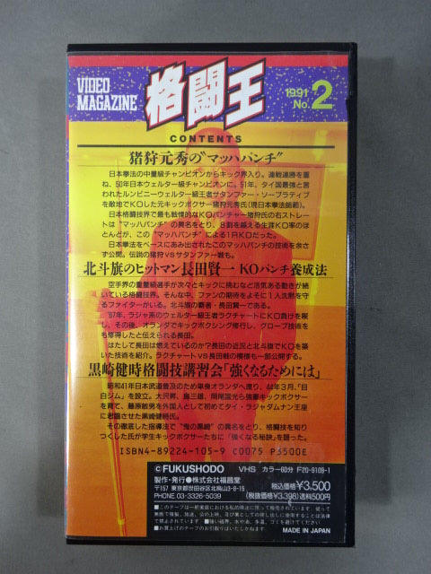 格闘王 1991 No.2 マルチ格闘技ビデオ 必倒号