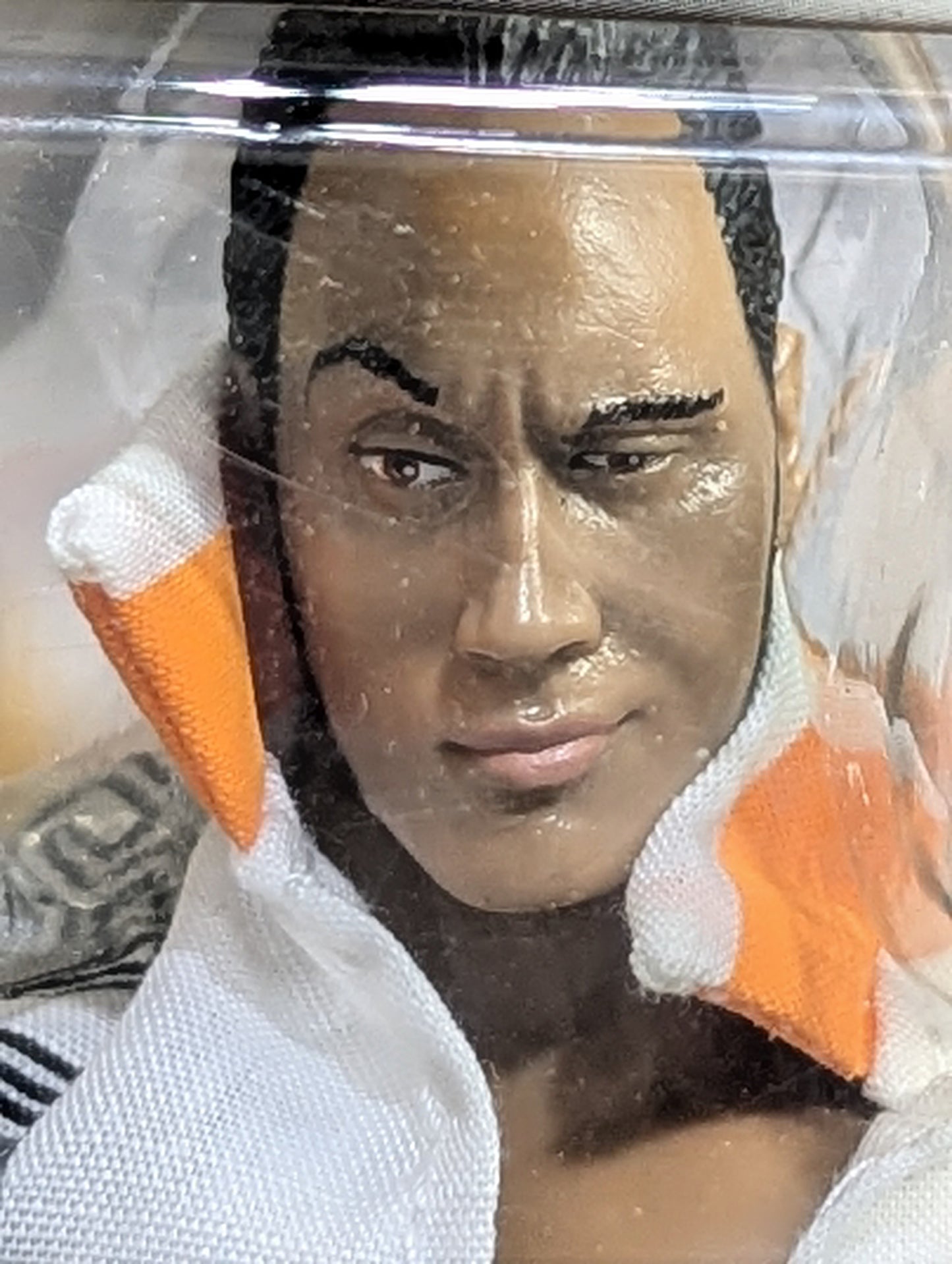 The Rock (White× Orange Line Shirt)