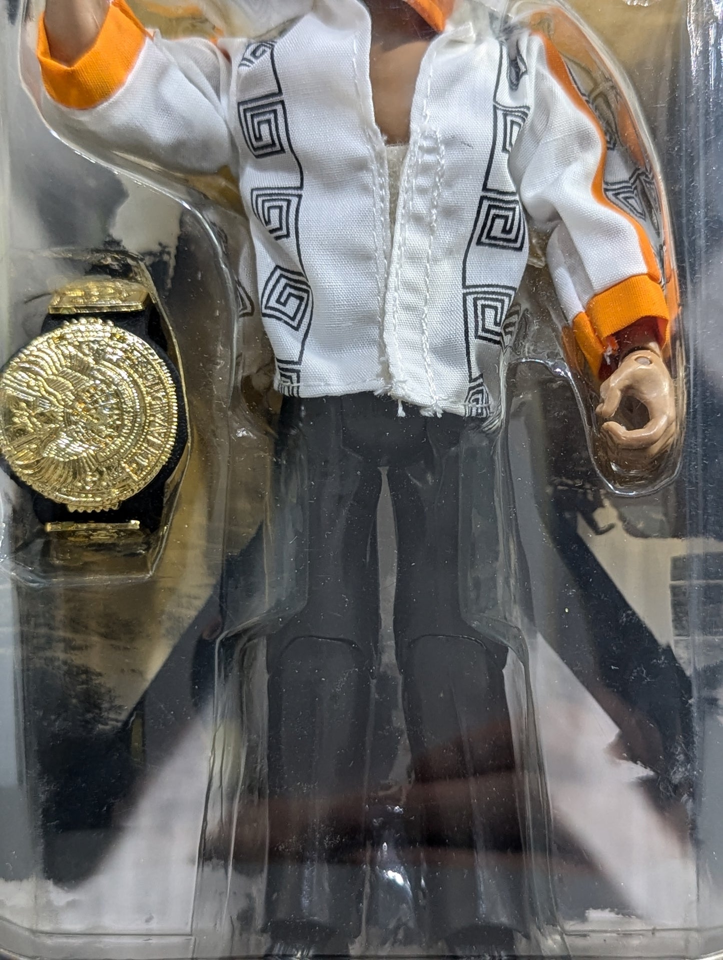The Rock (White× Orange Line Shirt)