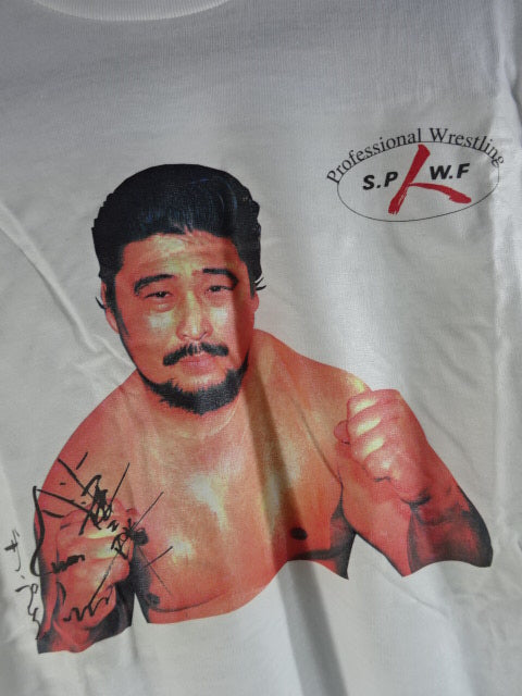 hand signed autograph by Yoshiaki Yatsu S.P.W.F Picture T-Shirts(1)(White)