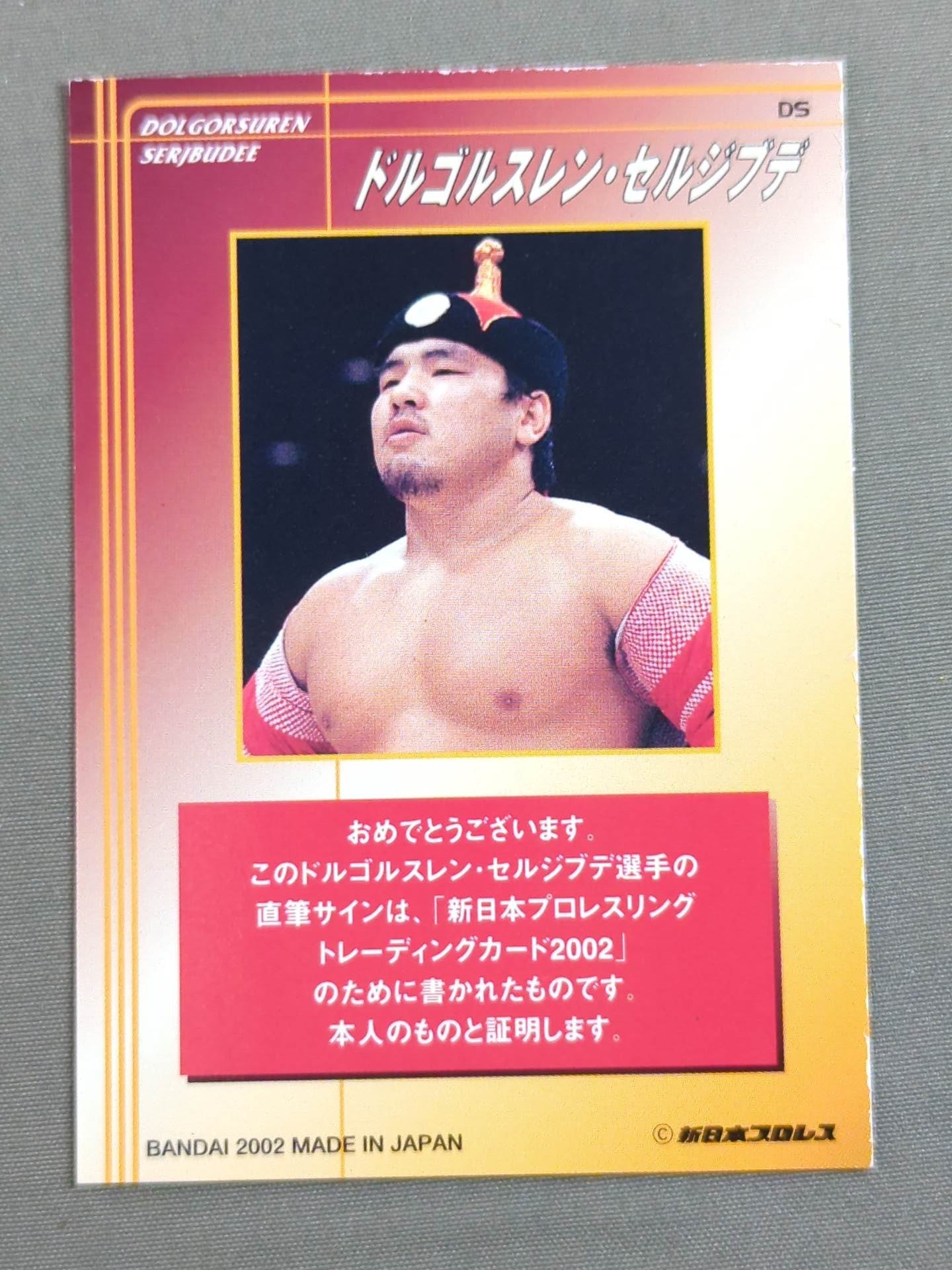2002 Bandai Dolgol rubbing Sergibude Official autographed card