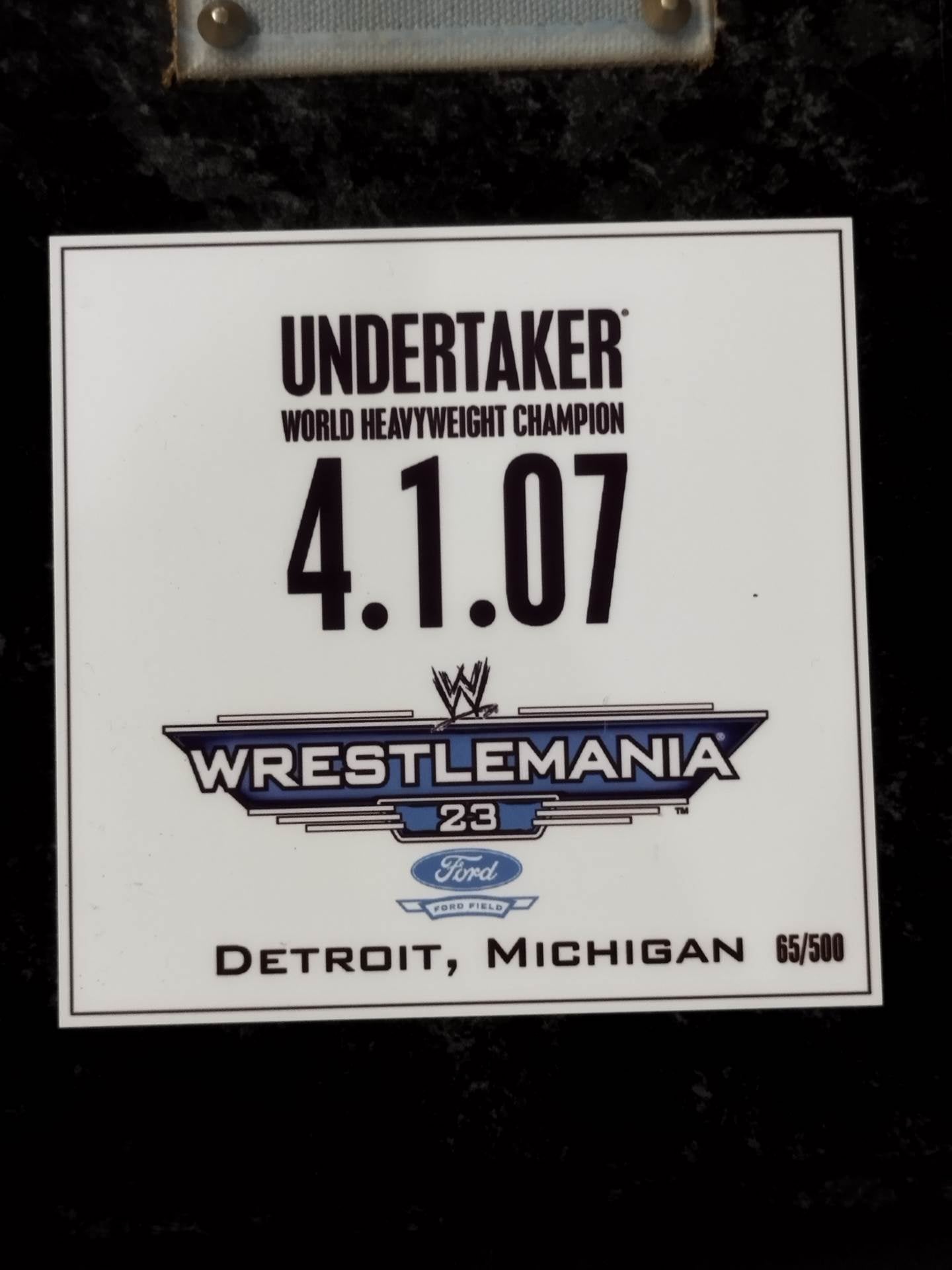 ★ Hand signed autograph 65/500★ WrestleMania 23 Limited Edition Commemorative Plaque