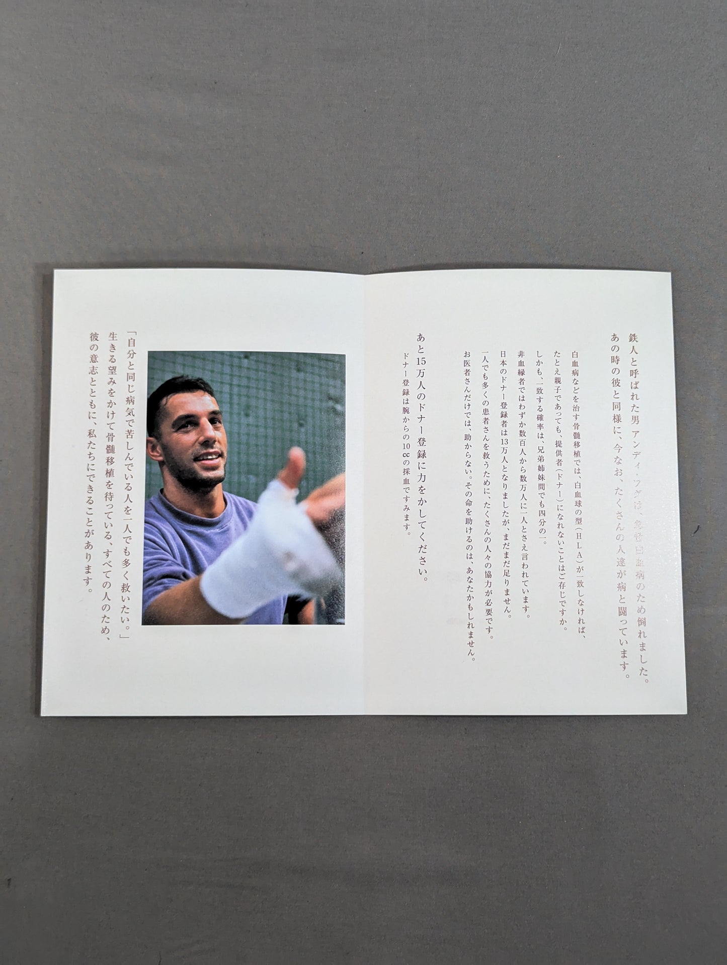 Andy Hug Bone Marrow Donor Registration Awareness Flyer