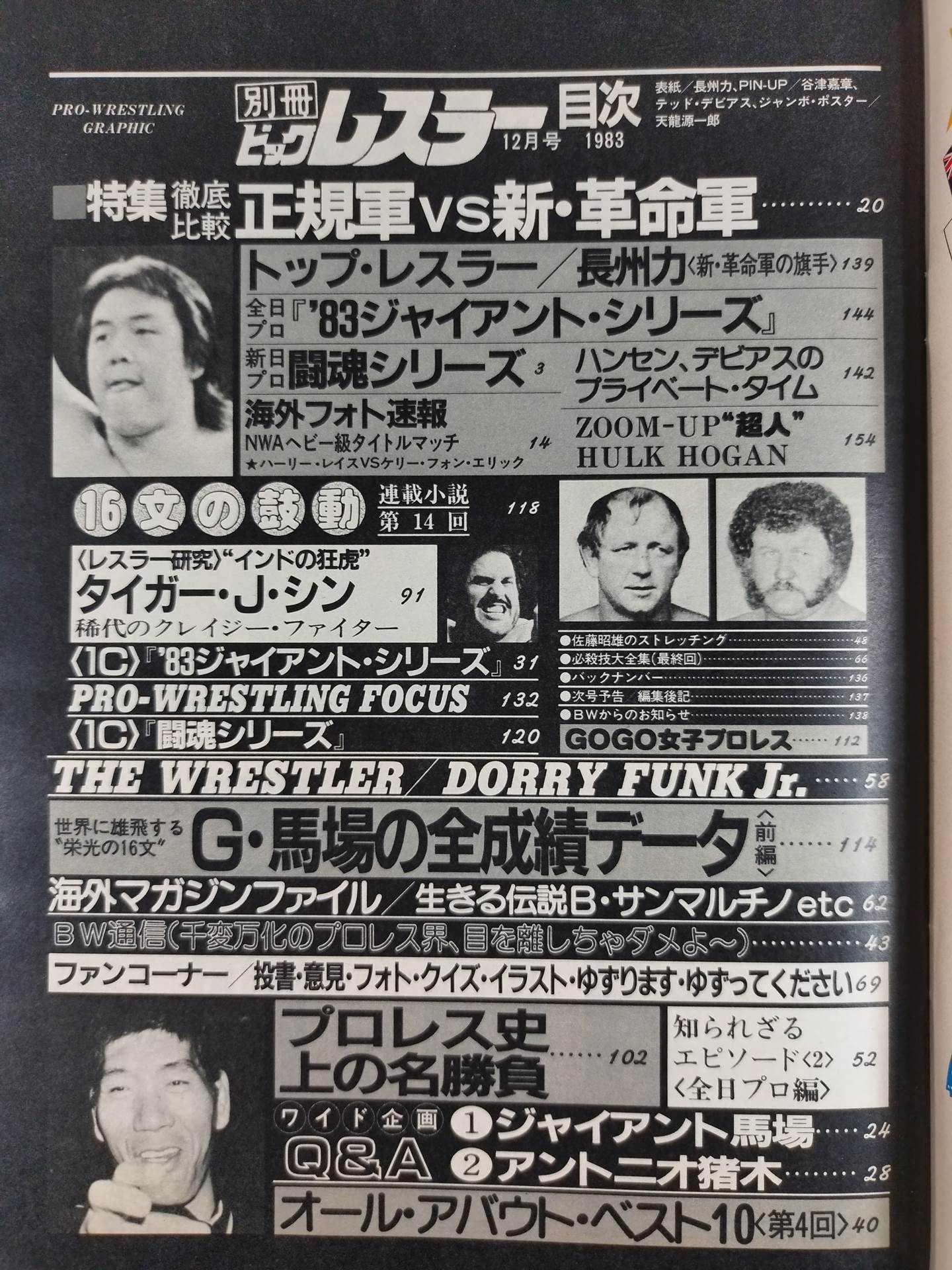 月刊ビッグレスラー 1983年12月号別冊