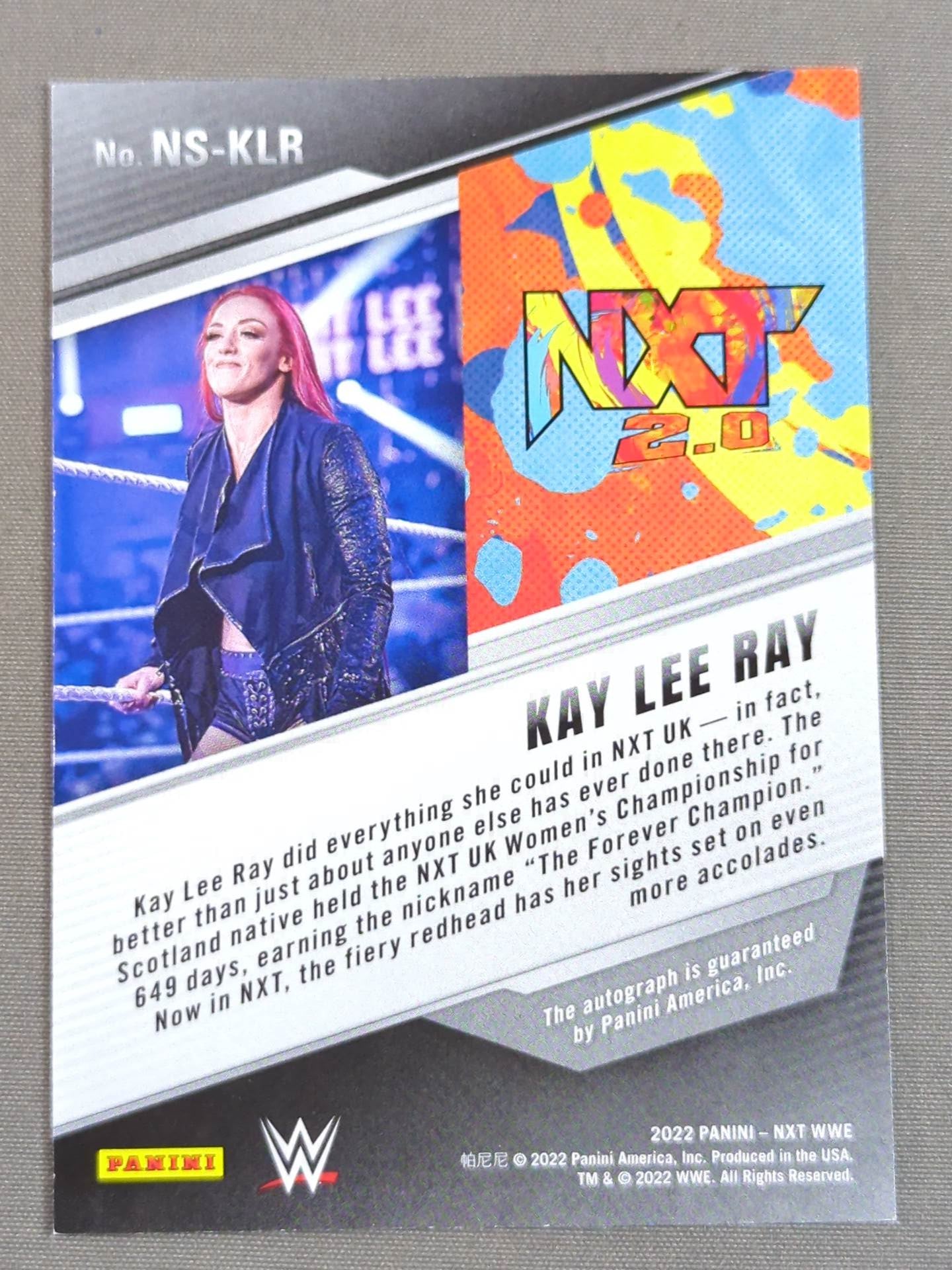 2017 NET PANINI Kay Lee Ray Official Autographed Card