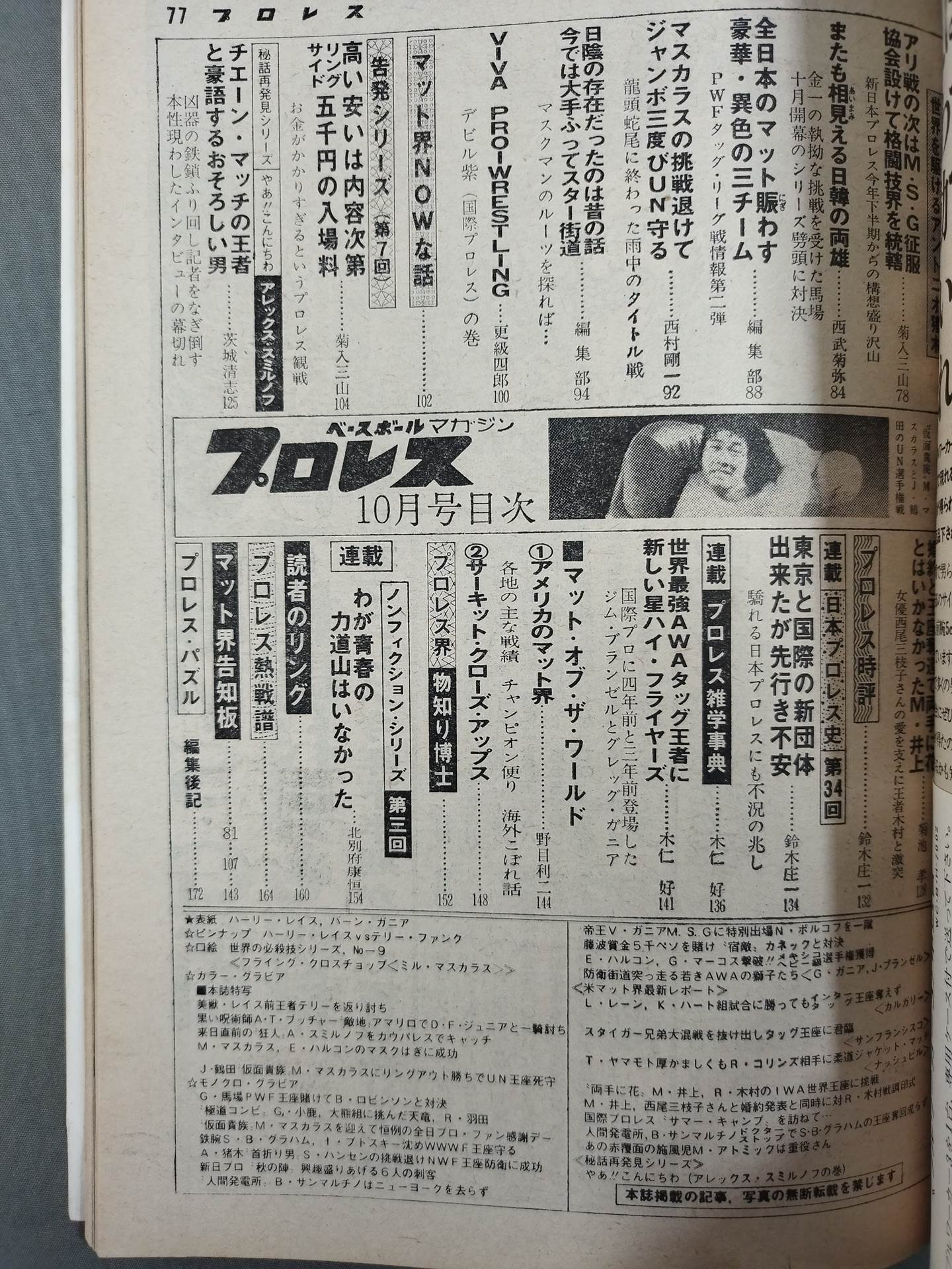 Pro Wrestling Monthly, October 1977
