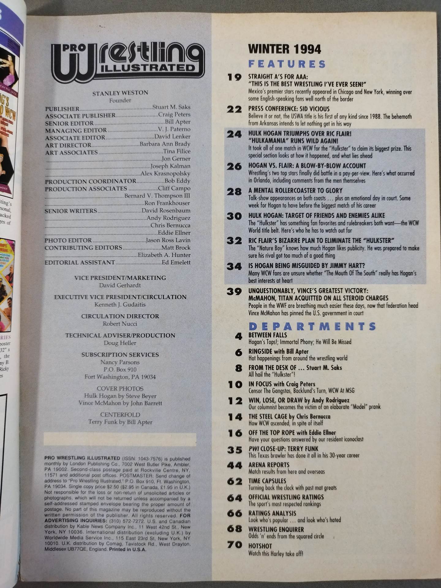 PRO Wrestling ILLUSTRATED 1994年冬号