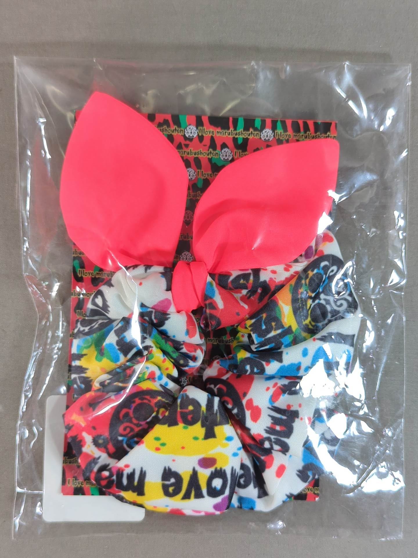 BUSHI ribbon with calavera pattern scrunchie