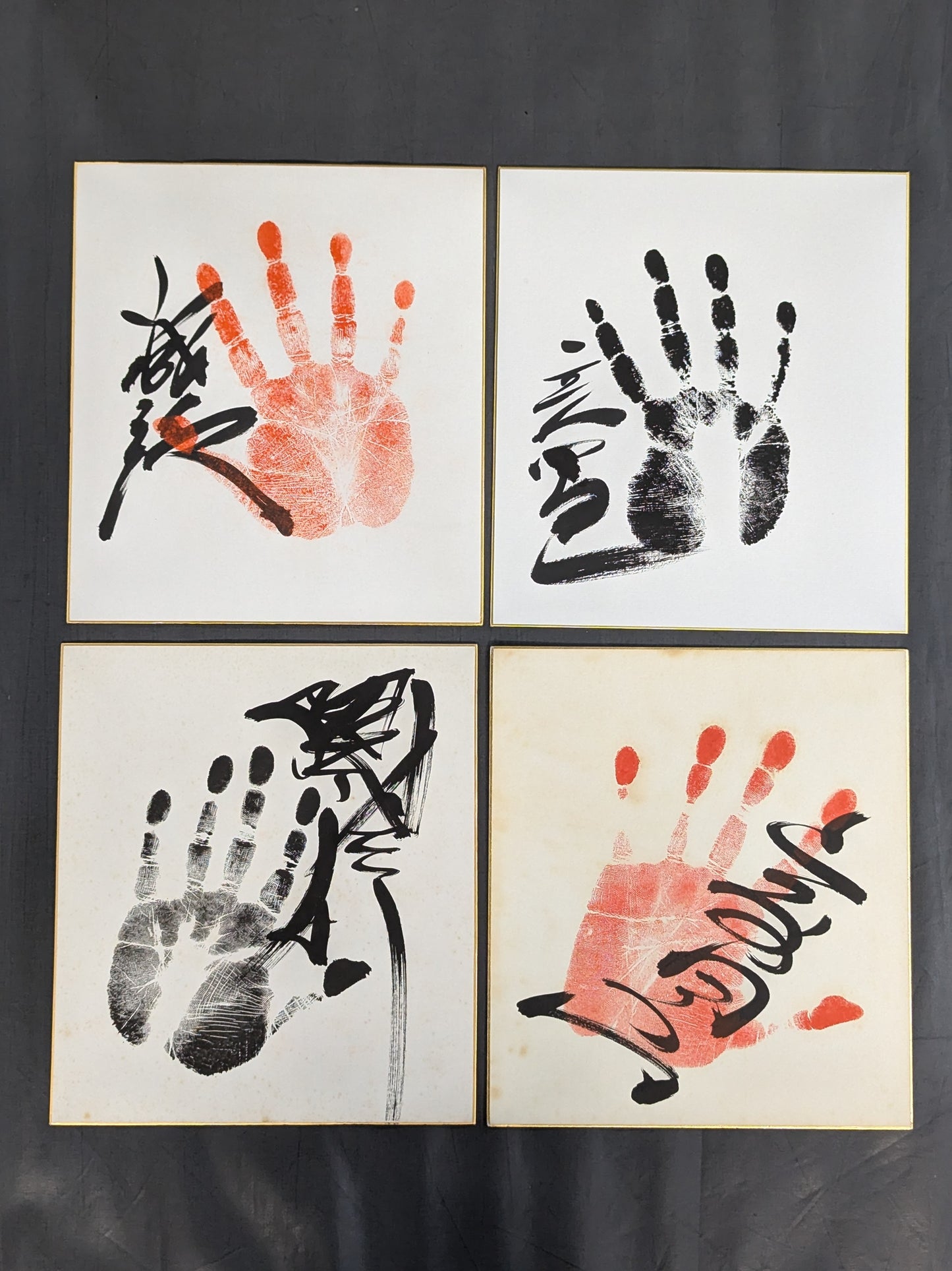 Sumo WITHE handprint sign Shikishi ( Autograph board ) set