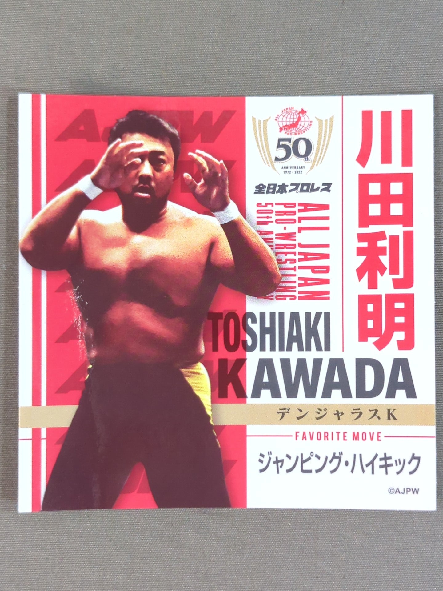 Toshiaki Kawada 50th Anniversary of Japan Pro Wrestling Plastic File Folder  & Sticker Set