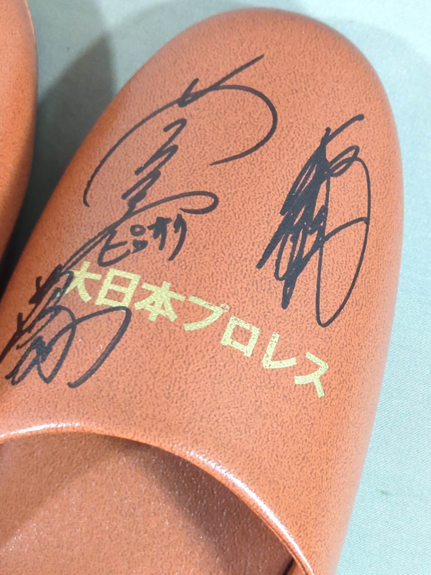 【3選手直筆サイン入り】大日本プロレス スリッパ