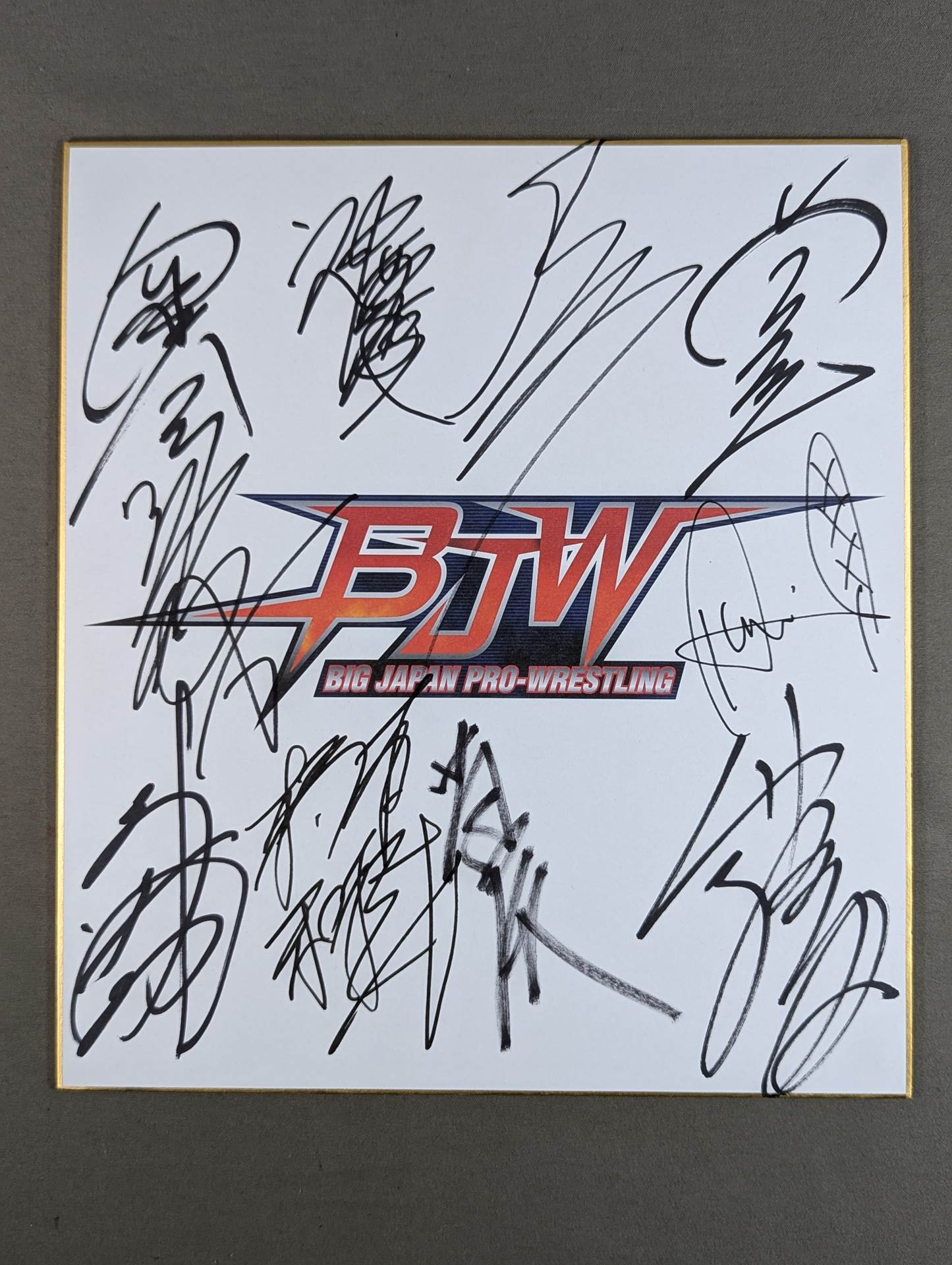 Big Japan Pro Wrestling 10 fighters post (BJW only) Shikishi ( Autograph board ) )